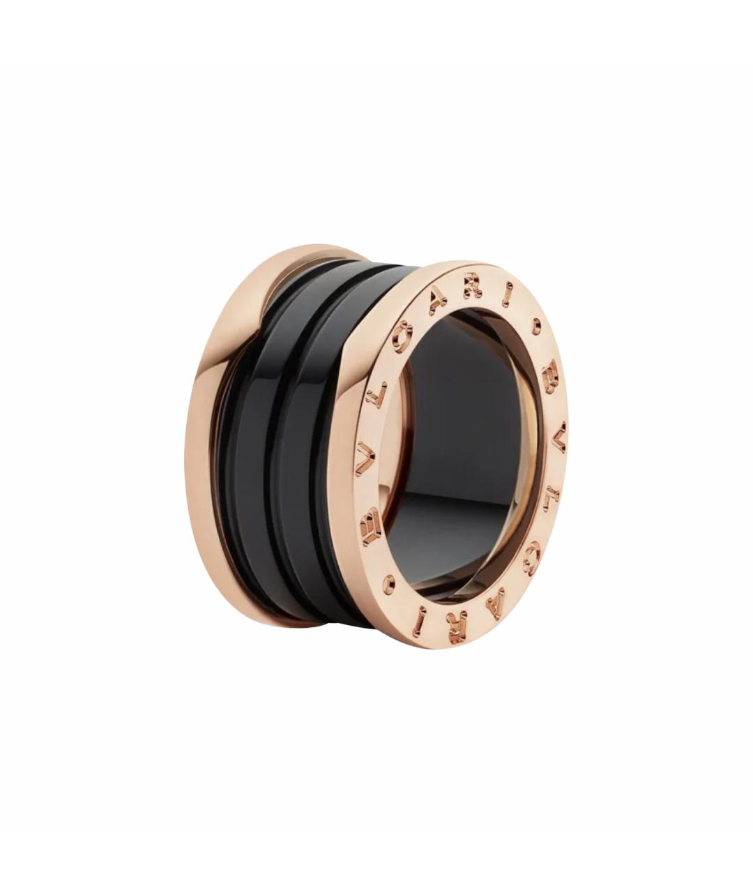 BVLGARI Черное кольцо из розового золота, фото 1