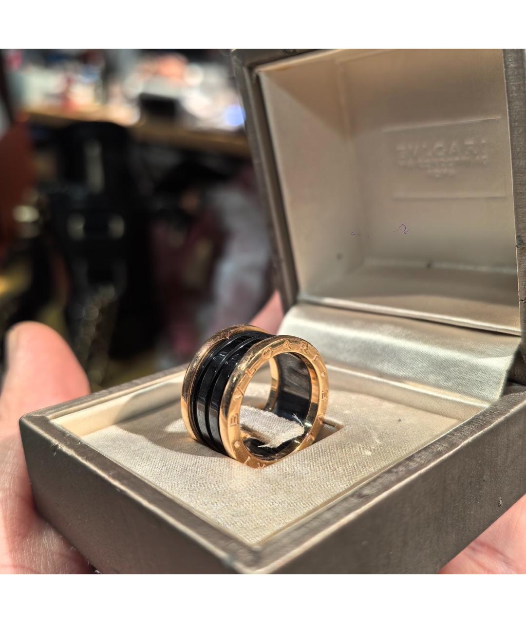 BVLGARI Черное кольцо из розового золота, фото 3