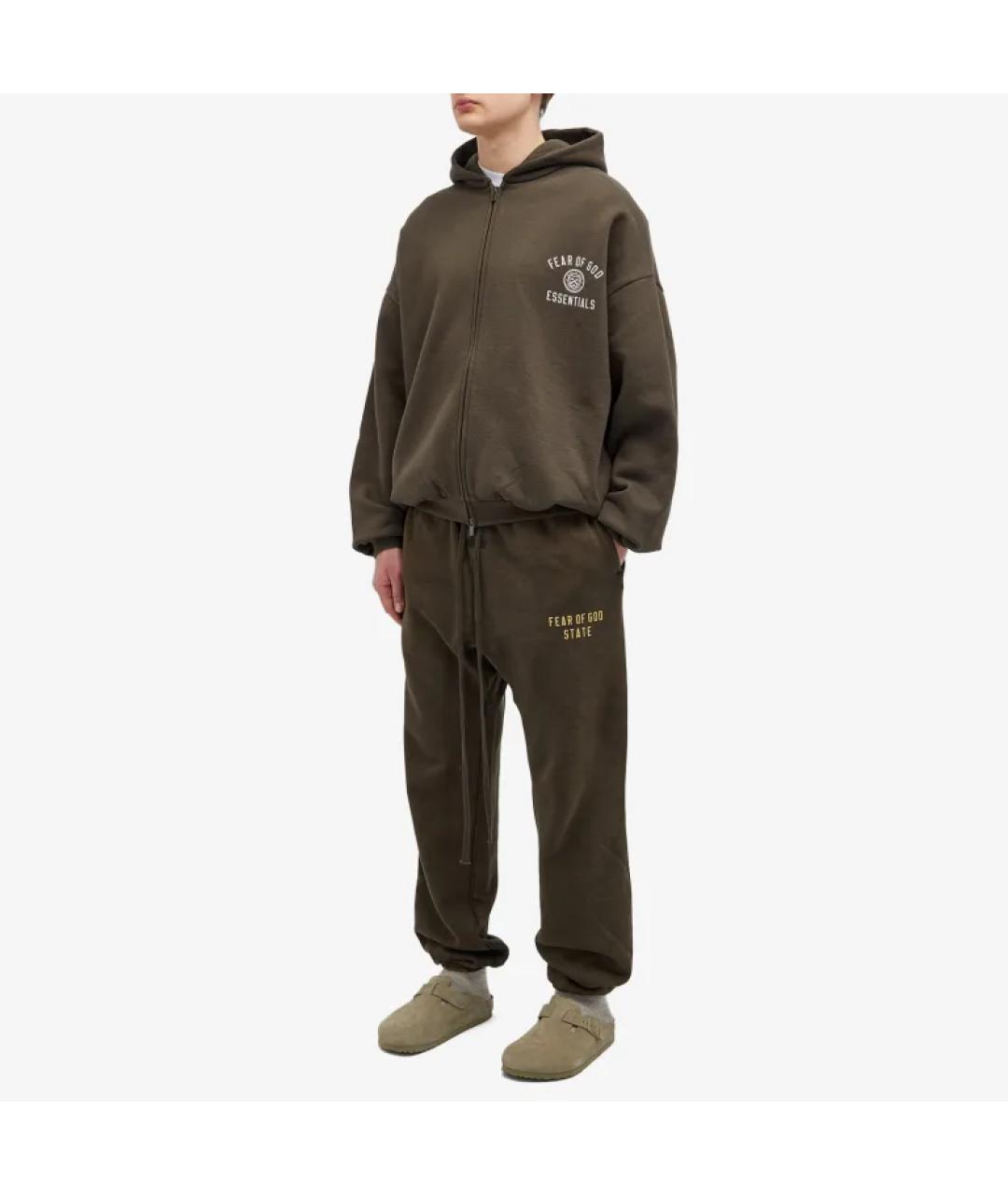 FEAR OF GOD ESSENTIALS Коричневые хлопковые повседневные брюки, фото 2