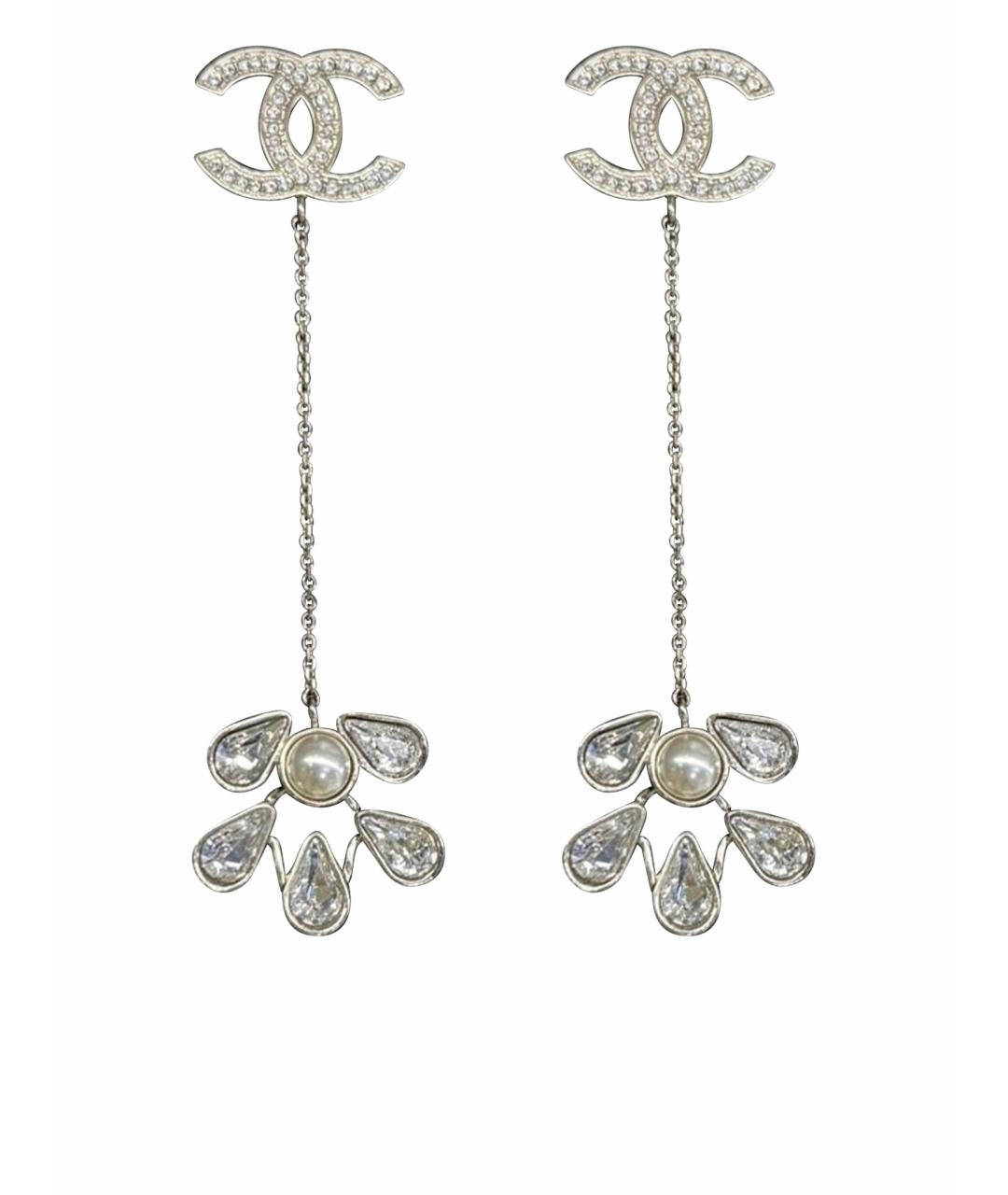CHANEL Белые серьги, фото 1