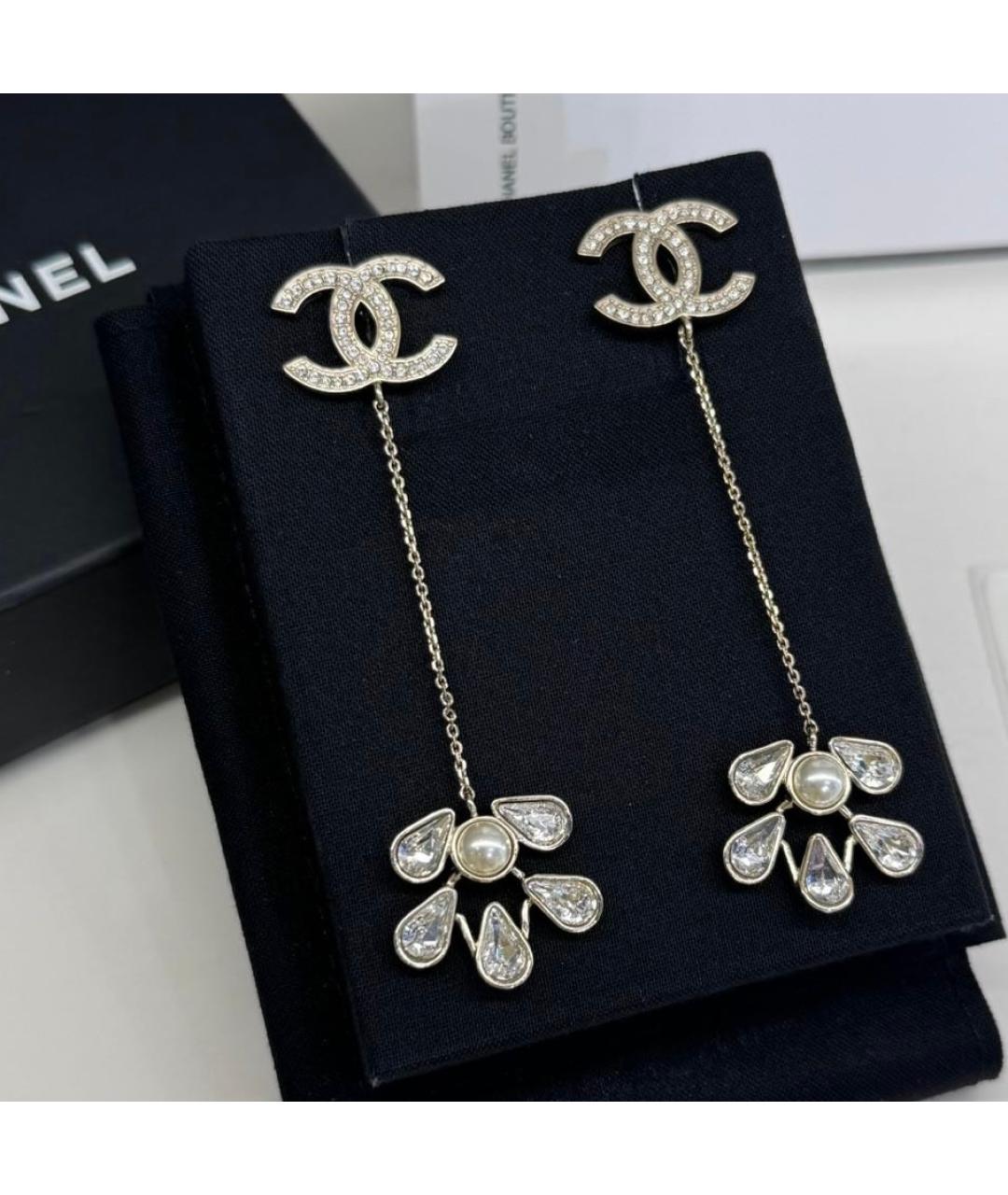 CHANEL Белые серьги, фото 6