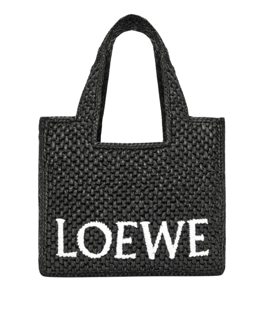 LOEWE Черная пелетеная пляжная сумка, фото 1