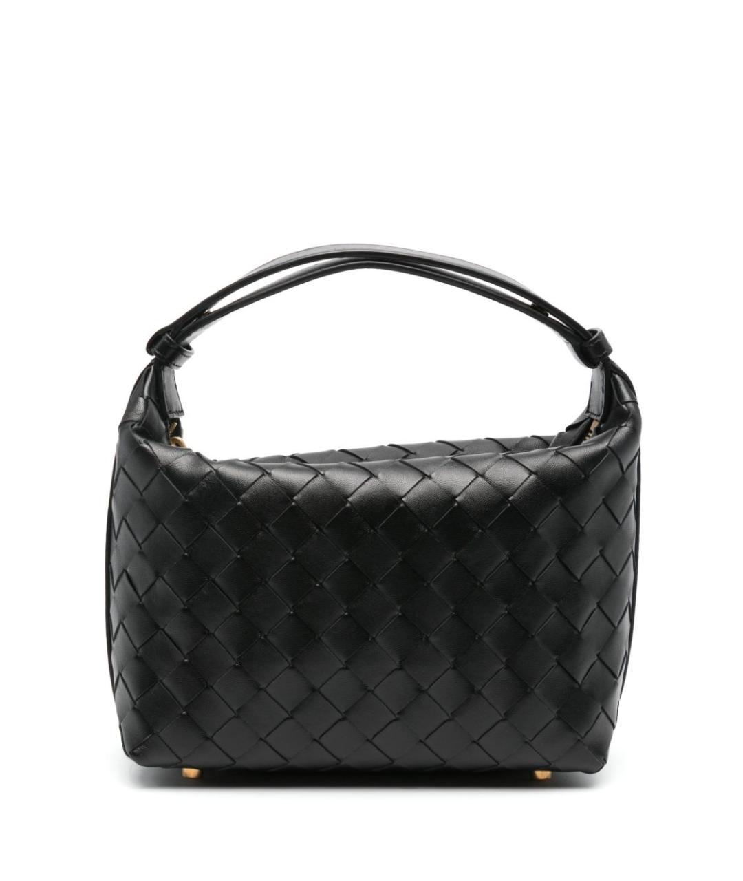 BOTTEGA VENETA Черная кожаная сумка с короткими ручками, фото 1