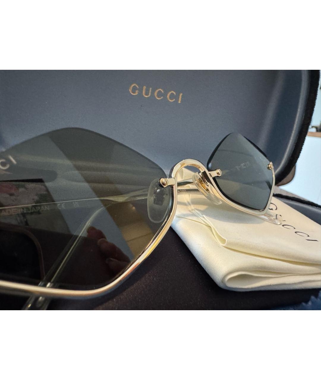 GUCCI Зеленые металлические солнцезащитные очки, фото 2