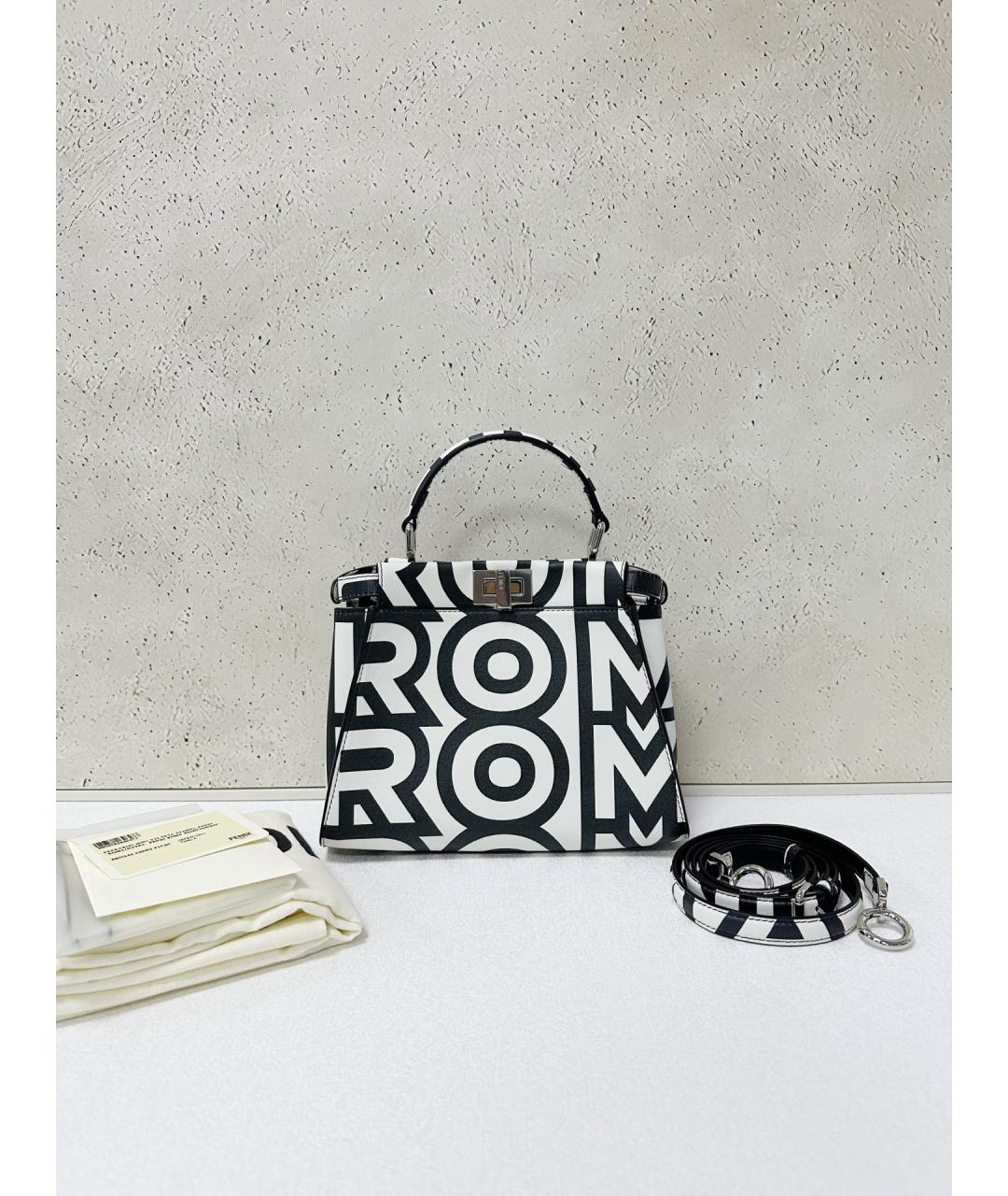FENDI Белая кожаная сумка тоут, фото 7