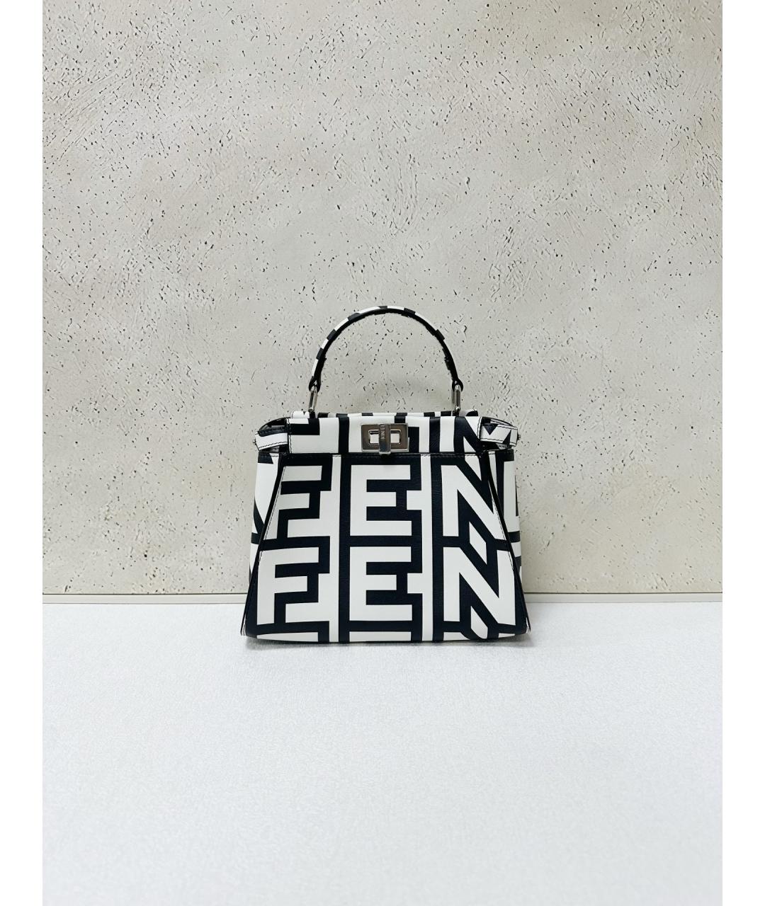 FENDI Белая кожаная сумка тоут, фото 2