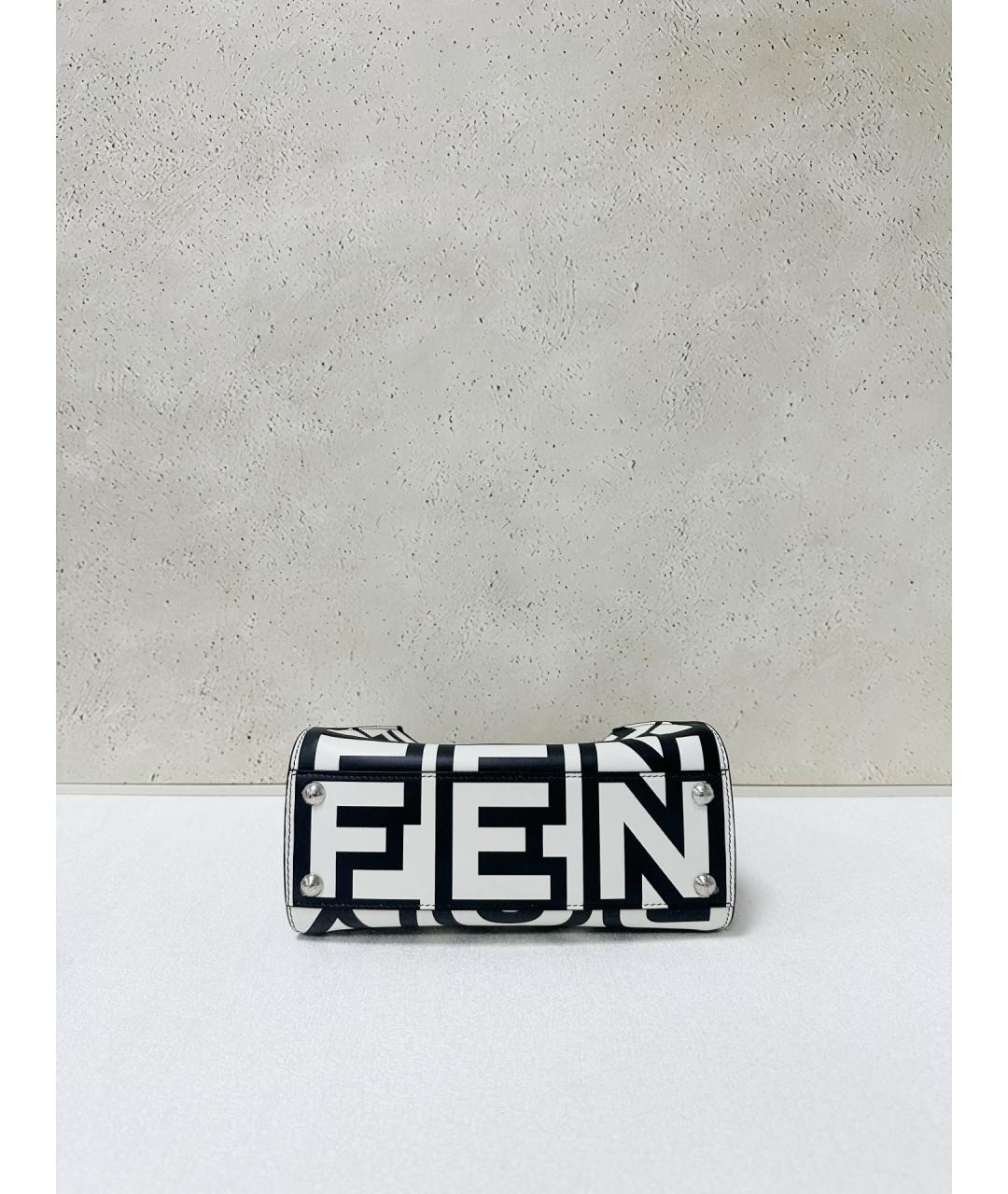 FENDI Белая кожаная сумка тоут, фото 5
