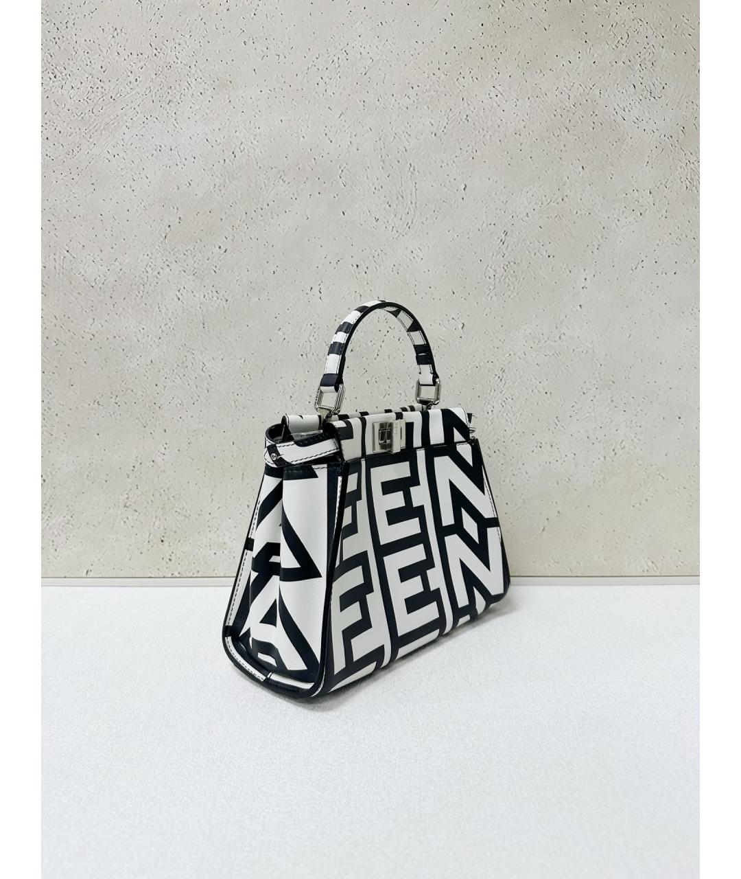 FENDI Белая кожаная сумка тоут, фото 4