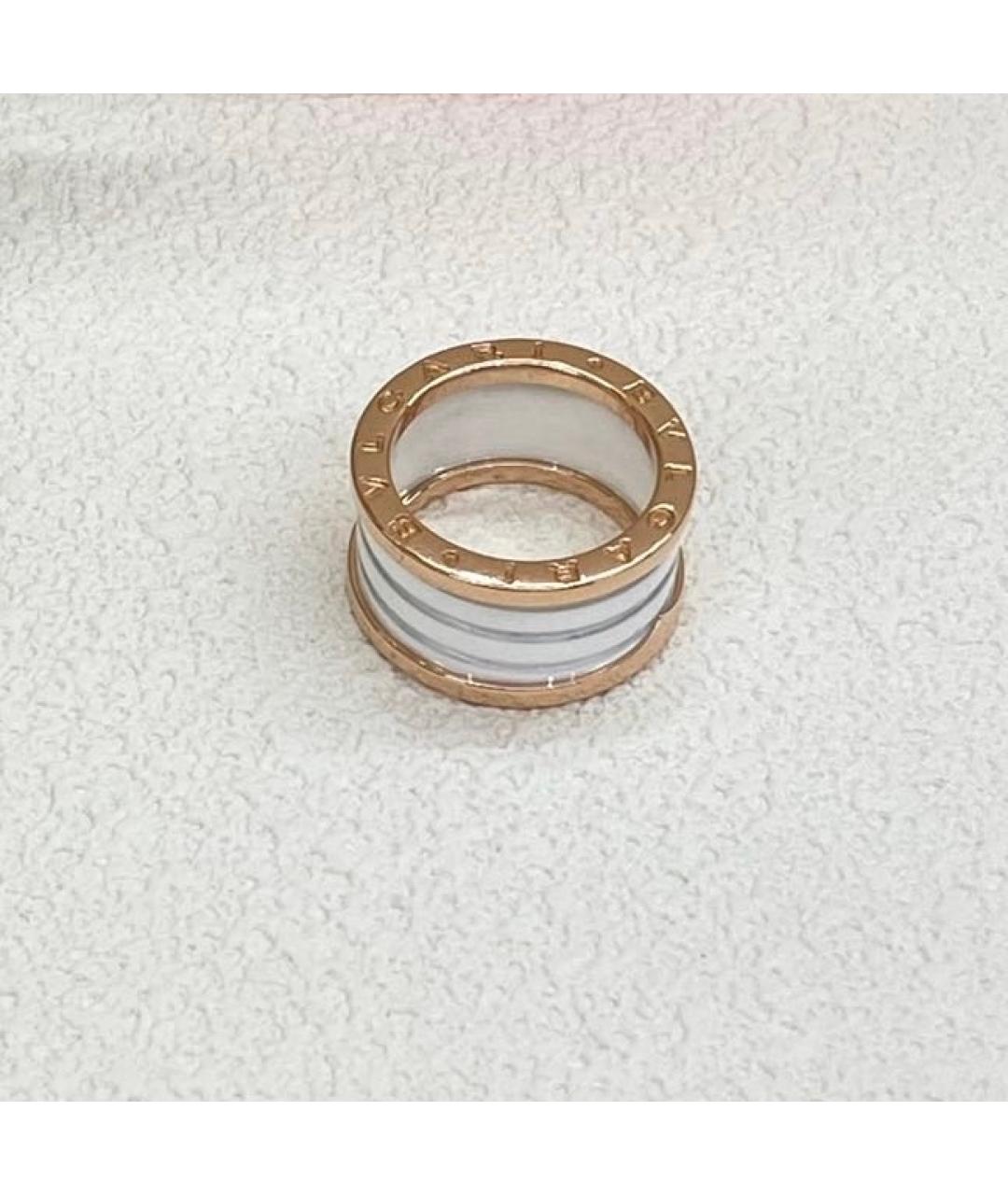 BVLGARI Белое кольцо из розового золота, фото 4