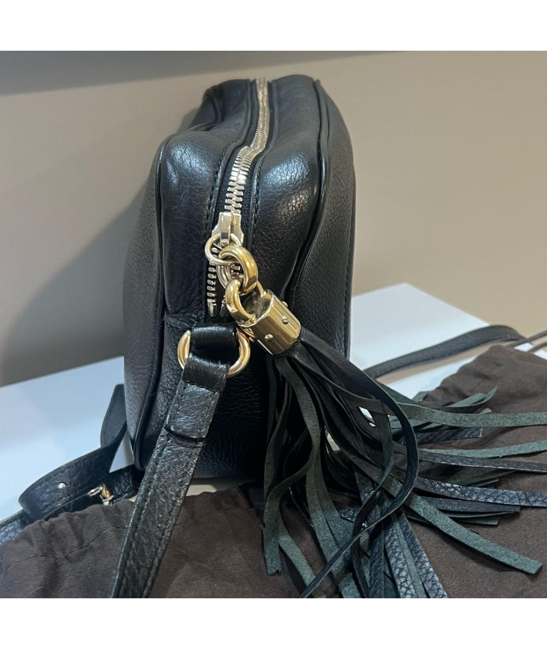 GUCCI Черная кожаная сумка через плечо, фото 2