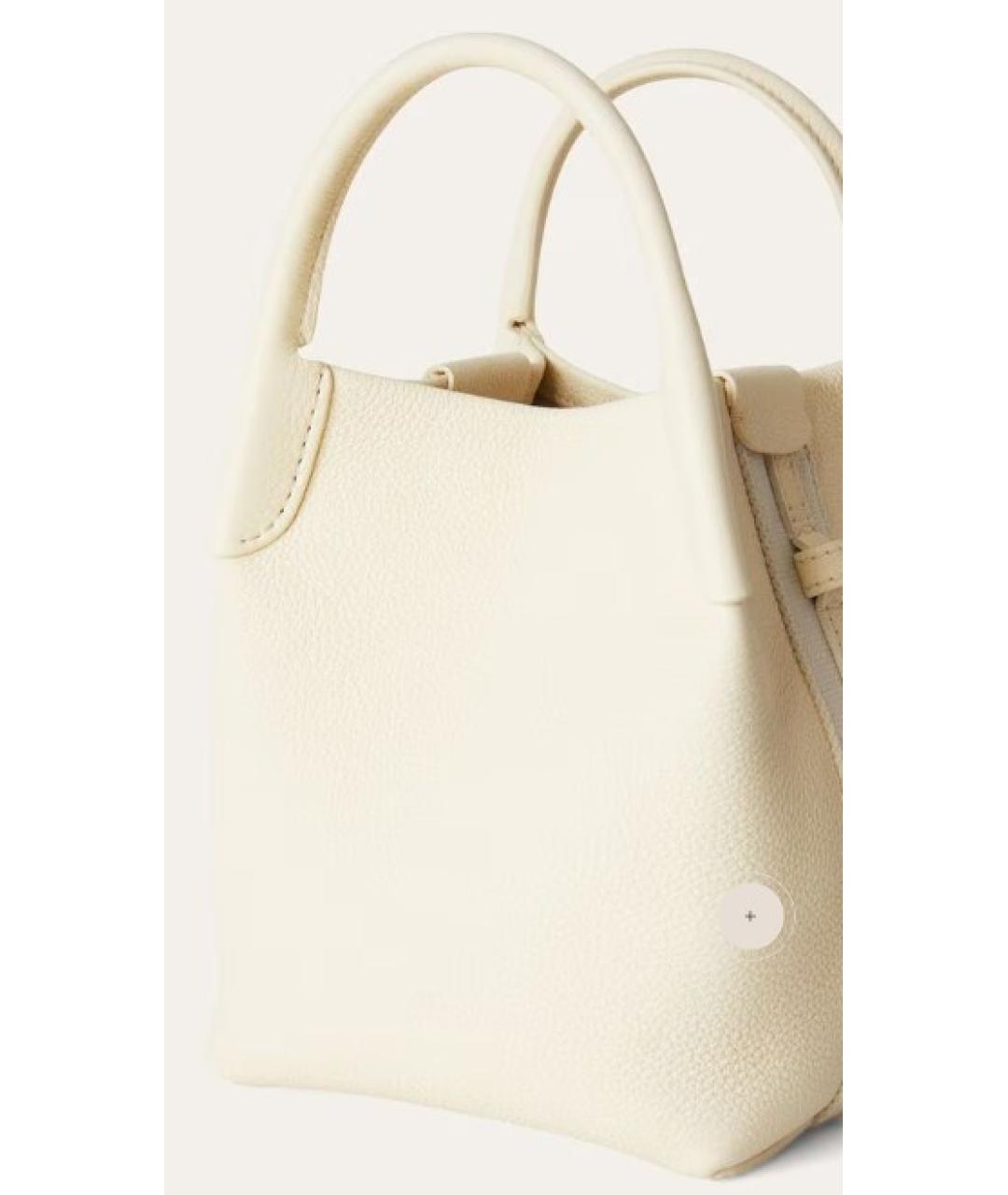 LORO PIANA Белая кожаная сумка тоут, фото 3