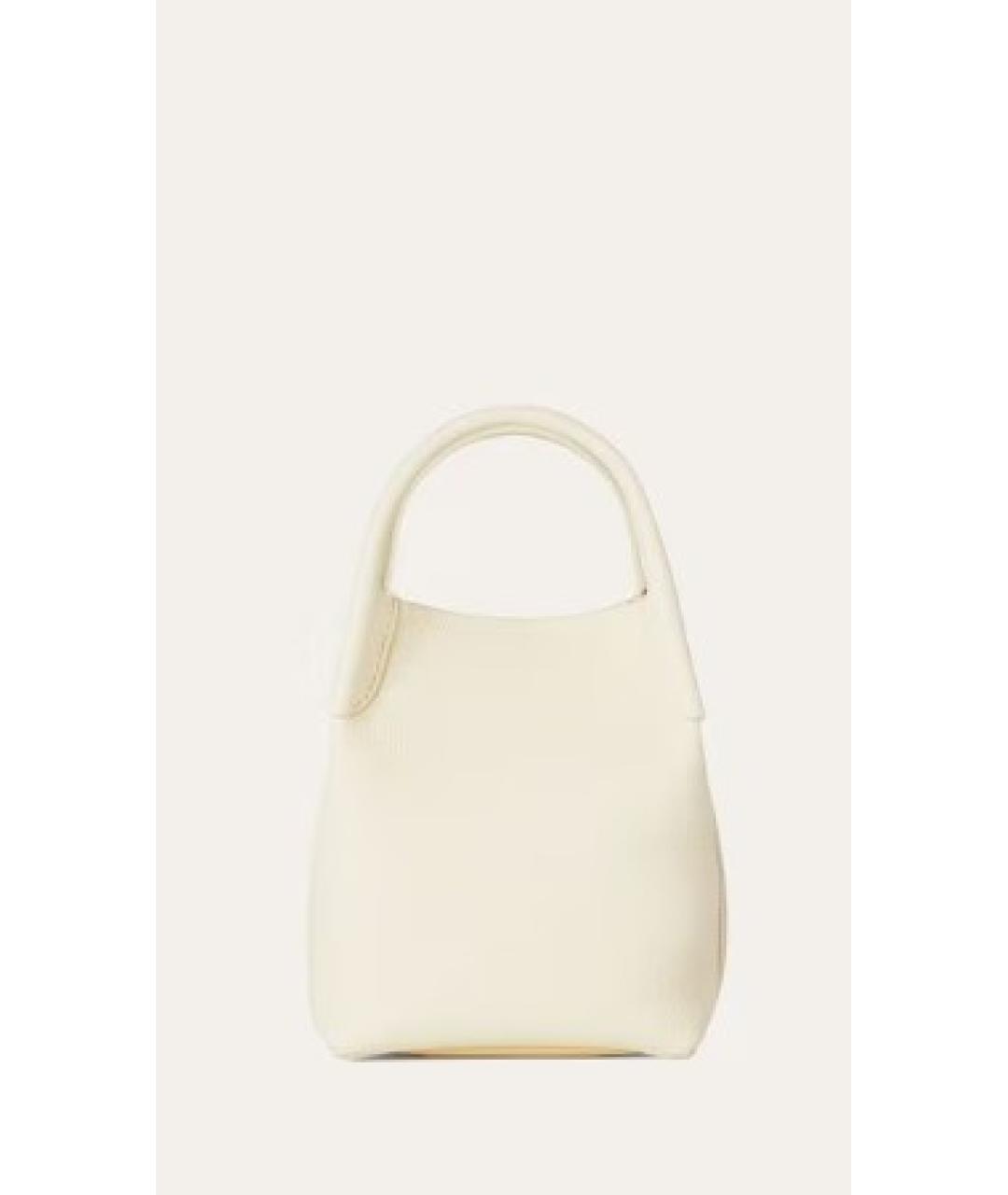 LORO PIANA Белая кожаная сумка тоут, фото 6