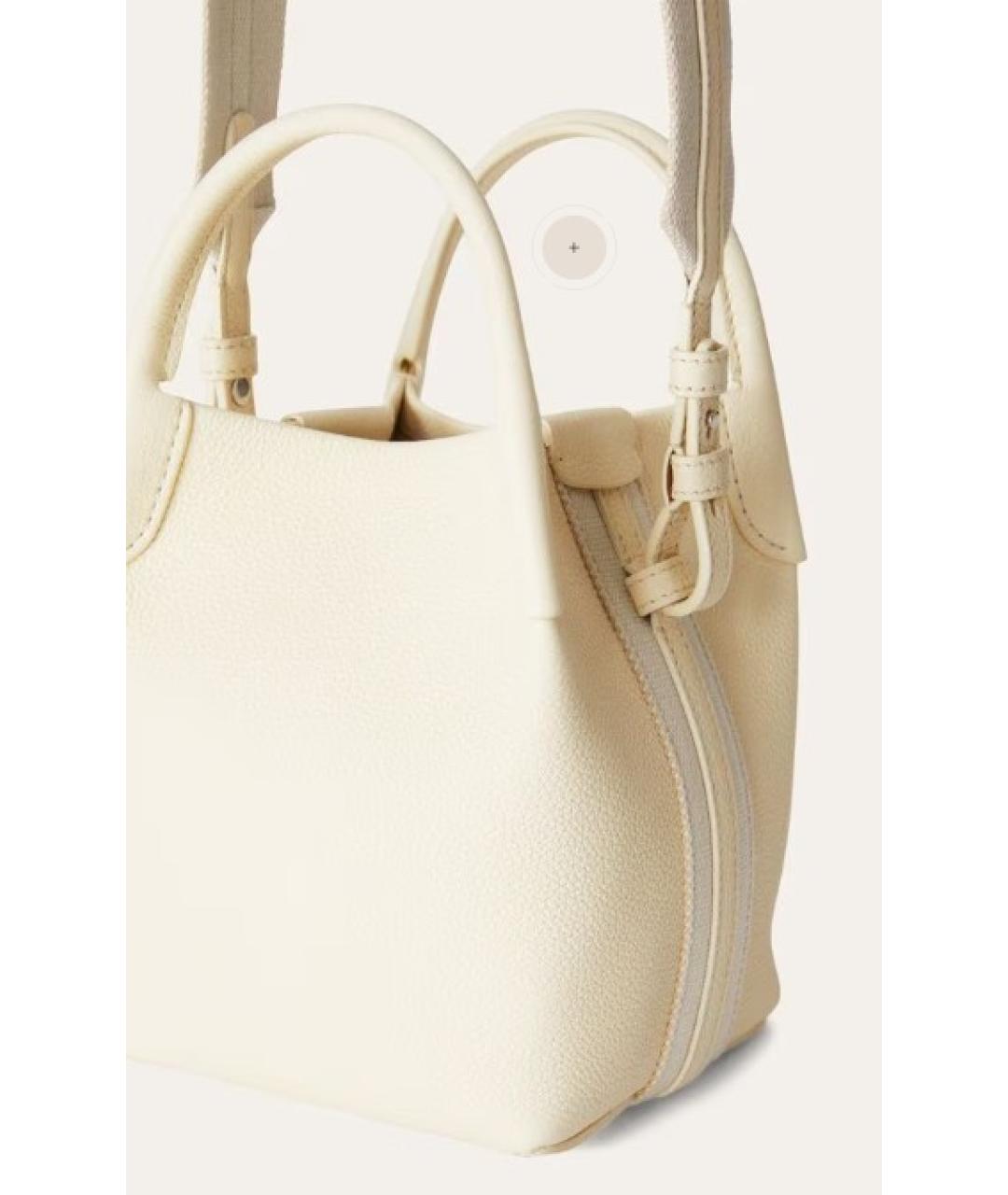 LORO PIANA Белая кожаная сумка тоут, фото 4