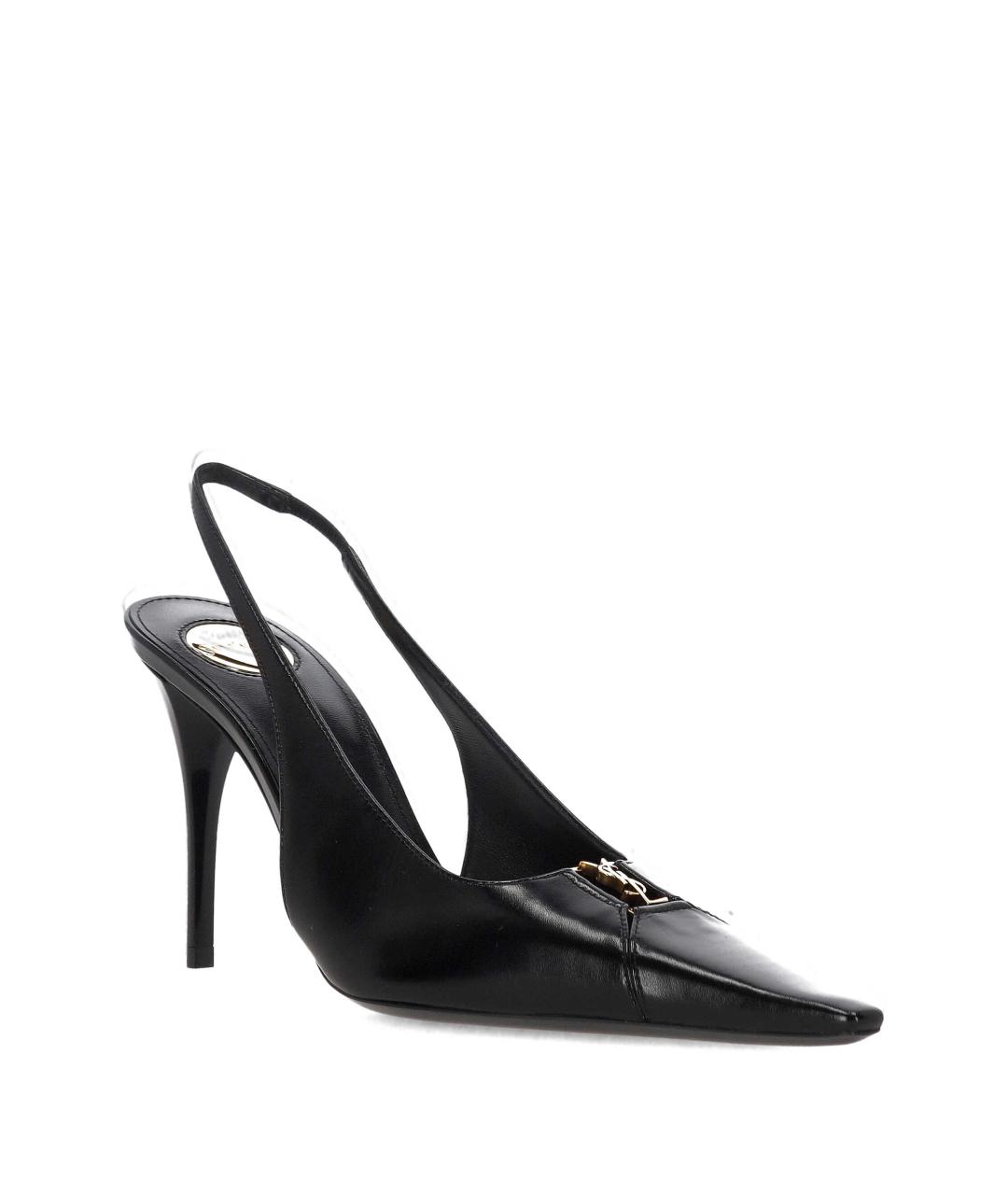 SAINT LAURENT Черные кожаные туфли, фото 2