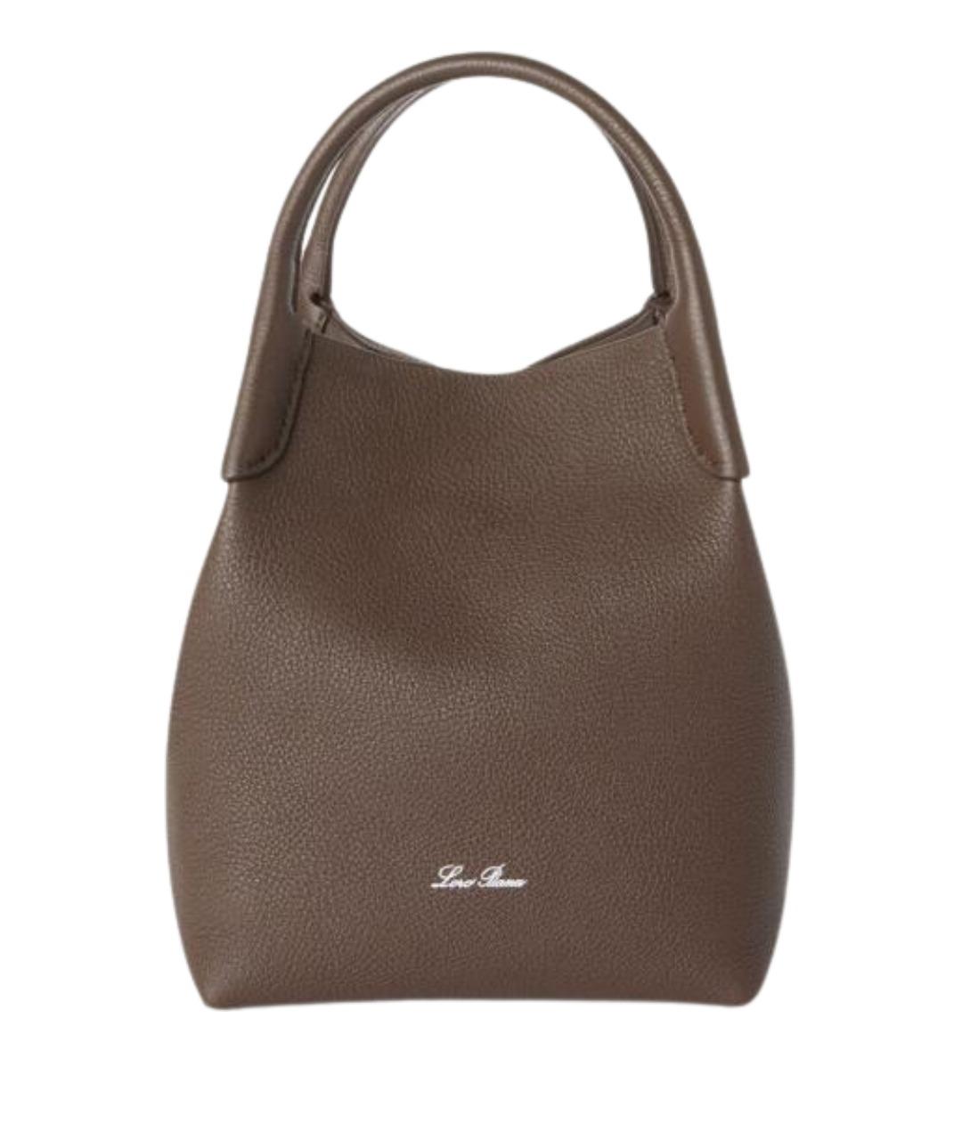 LORO PIANA Коричневая кожаная сумка тоут, фото 1