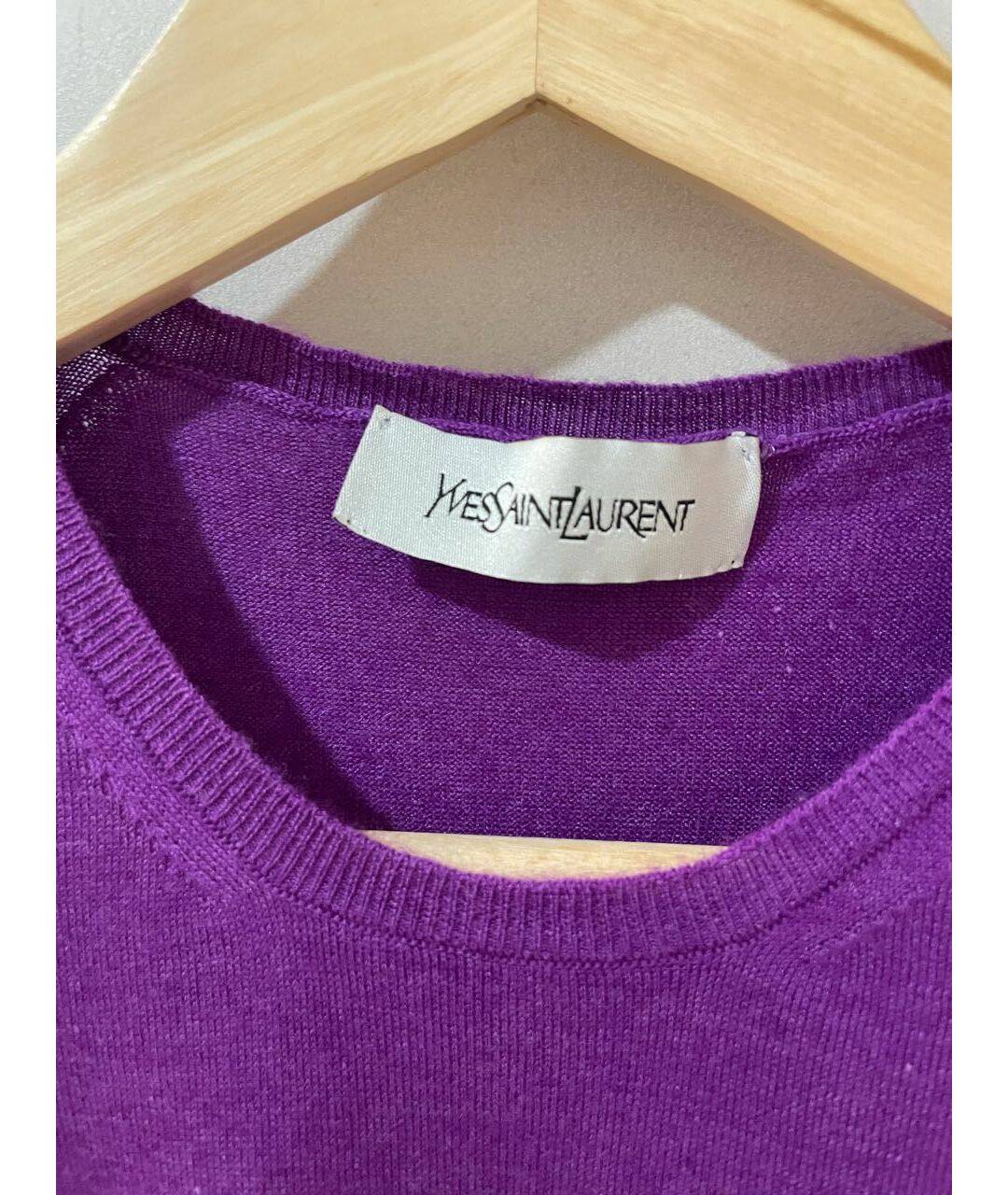 YVES SAINT LAURENT VINTAGE Фиолетовый кашемировый джемпер / свитер, фото 3