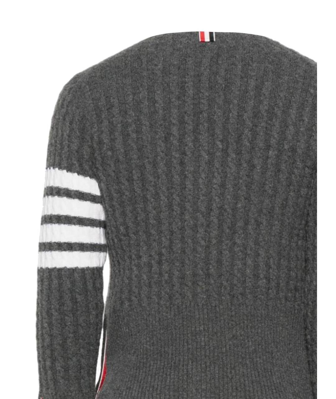 THOM BROWNE Антрацитовый кашемировый кардиган, фото 3