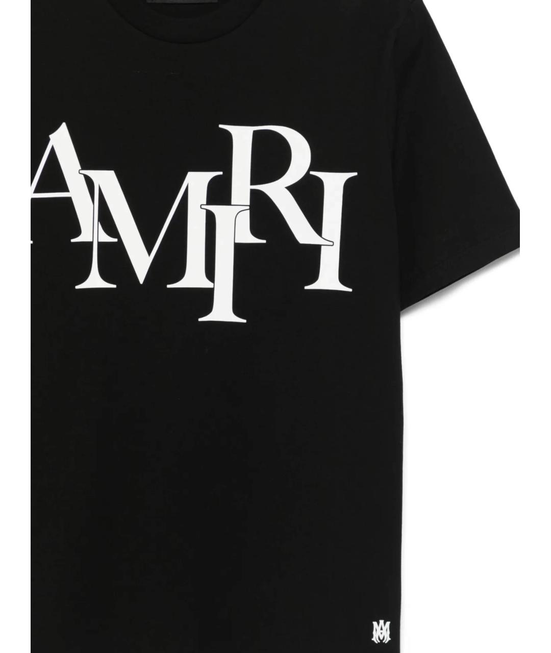 AMIRI Черная хлопковая футболка, фото 2