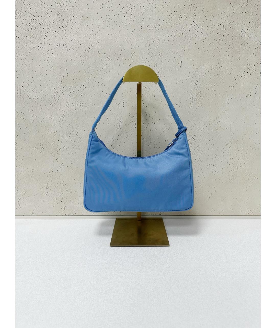 PRADA Голубая синтетическая сумка тоут, фото 2