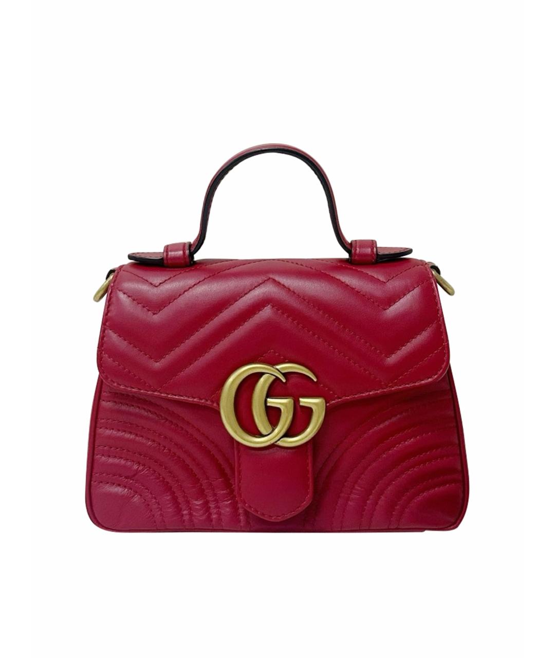 GUCCI Красная кожаная сумка тоут, фото 1