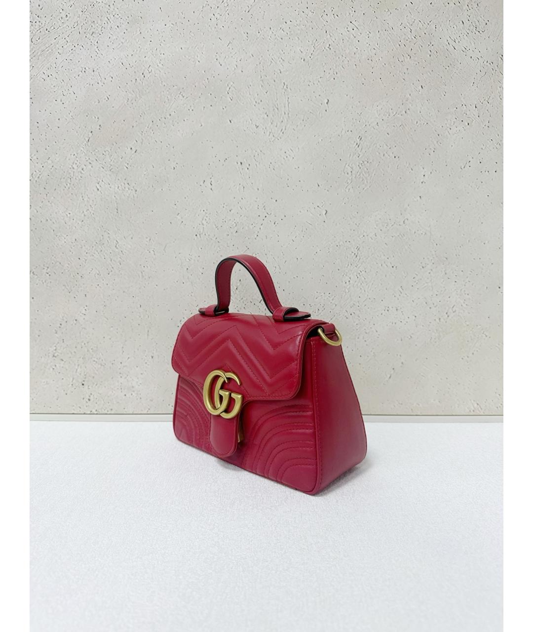 GUCCI Красная кожаная сумка тоут, фото 3