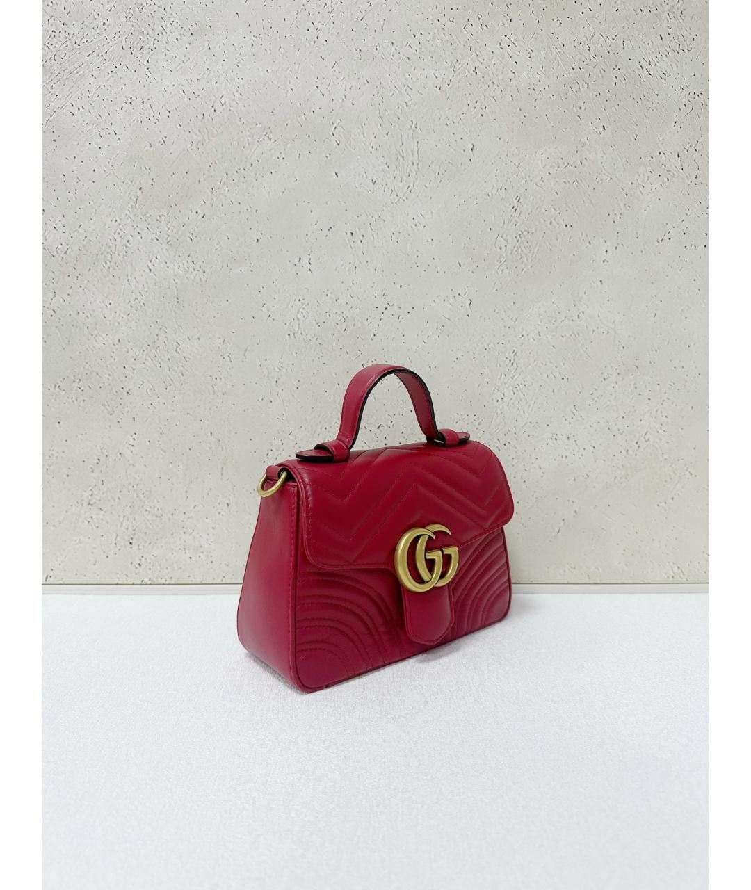 GUCCI Красная кожаная сумка тоут, фото 4