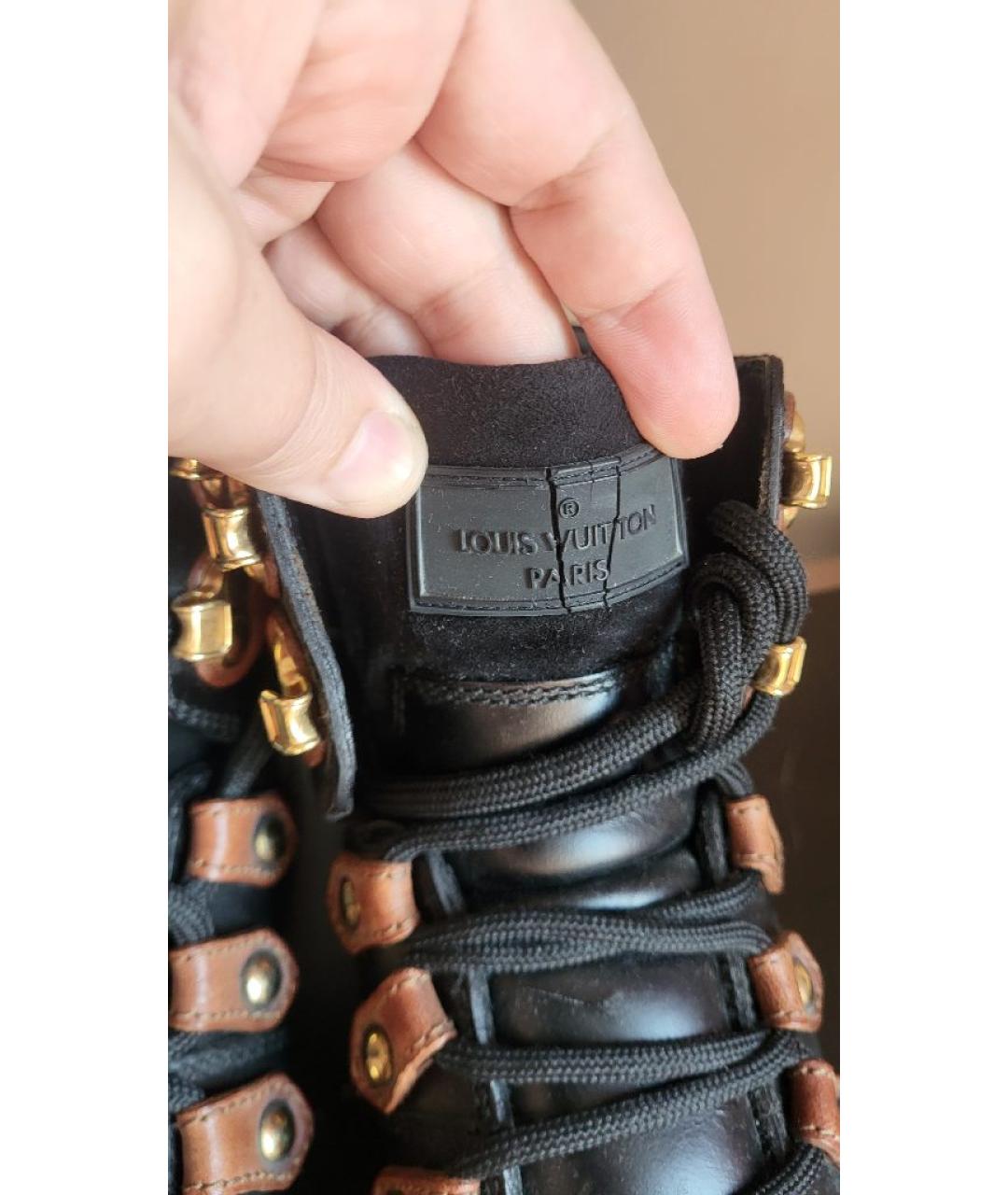 LOUIS VUITTON Черные кожаные ботинки, фото 7