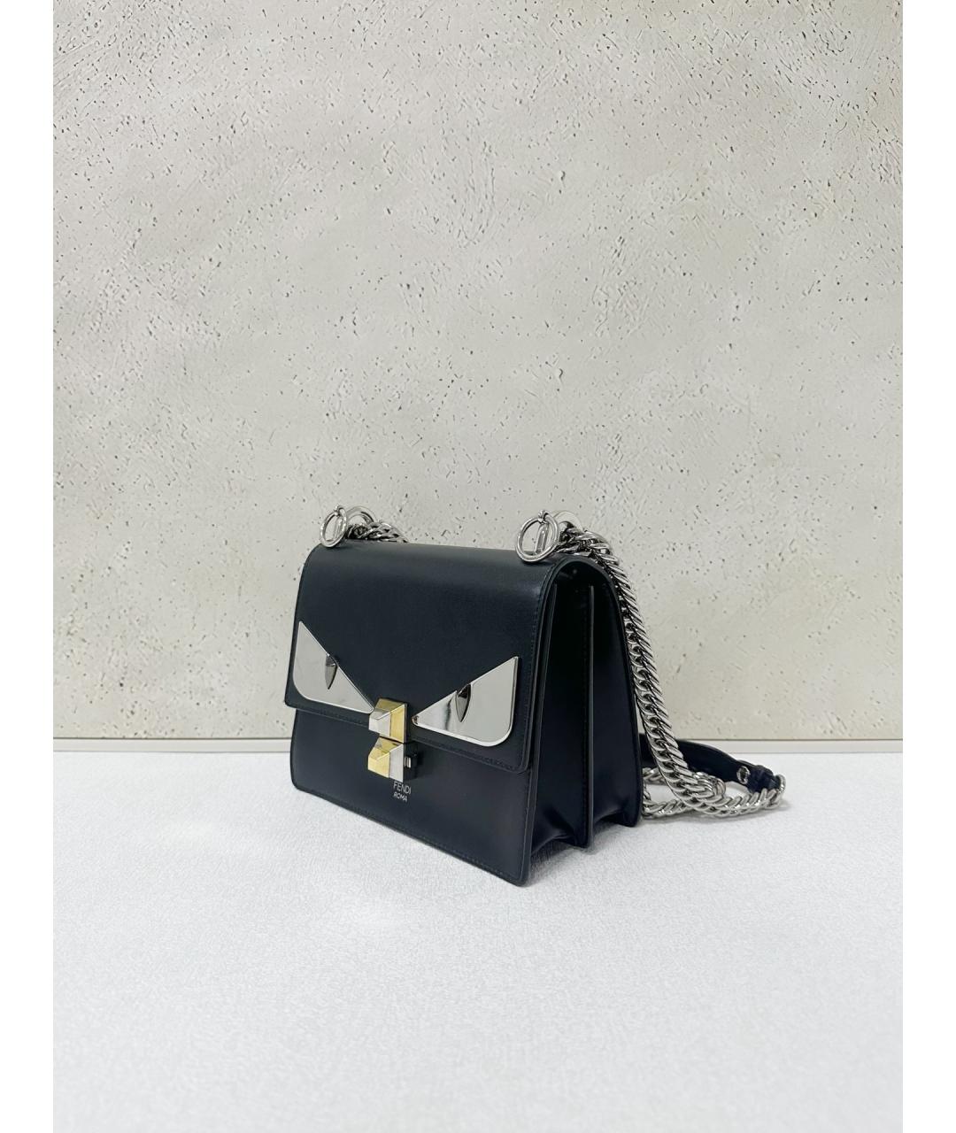 FENDI Черная кожаная сумка через плечо, фото 3