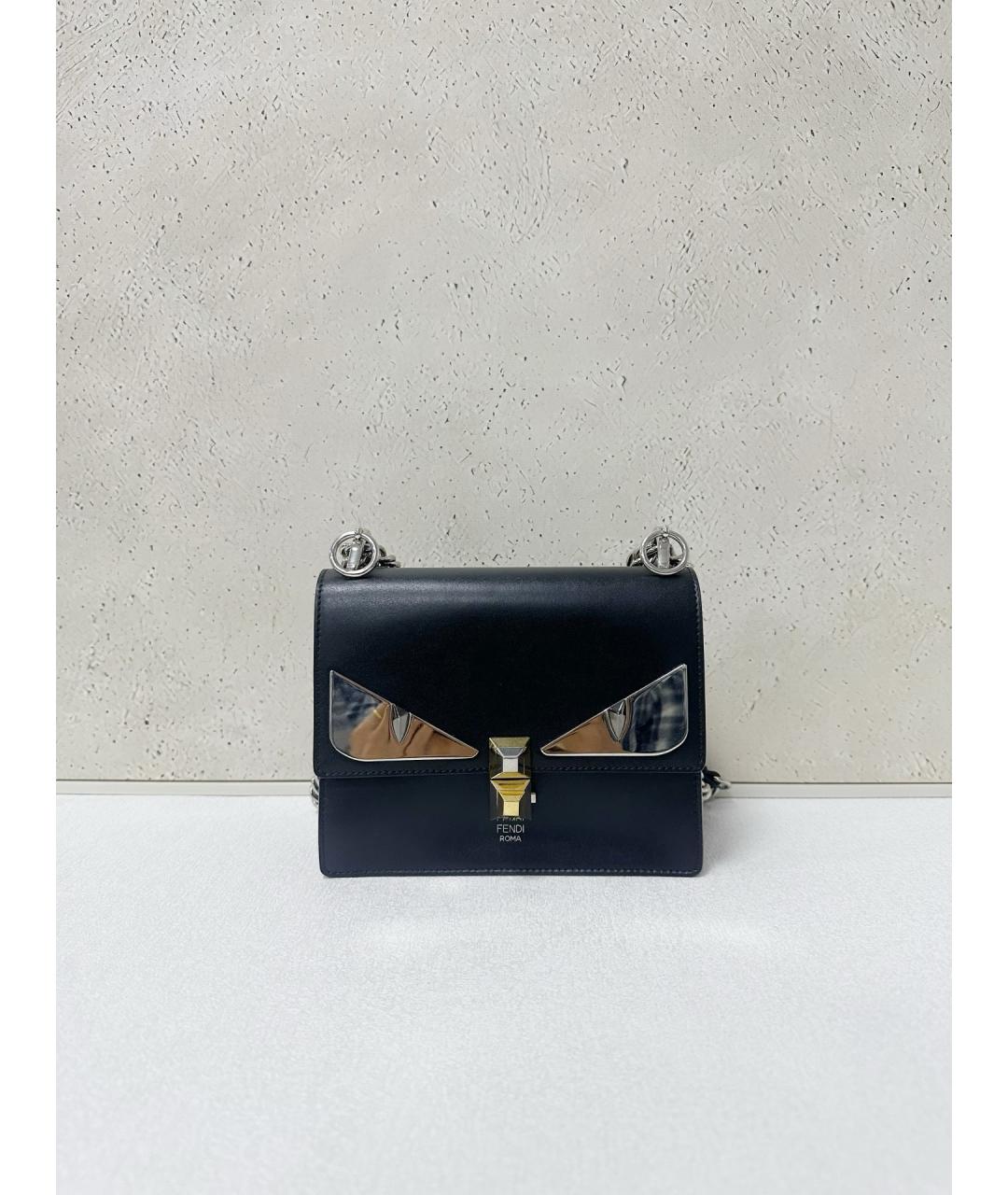 FENDI Черная кожаная сумка через плечо, фото 7