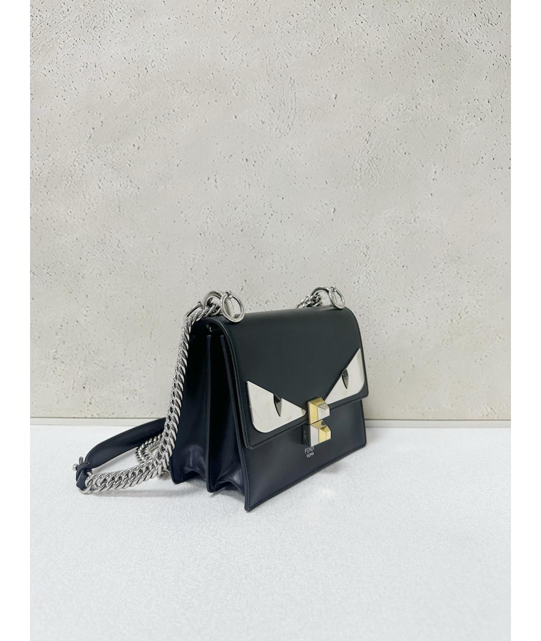 FENDI Черная кожаная сумка через плечо, фото 4