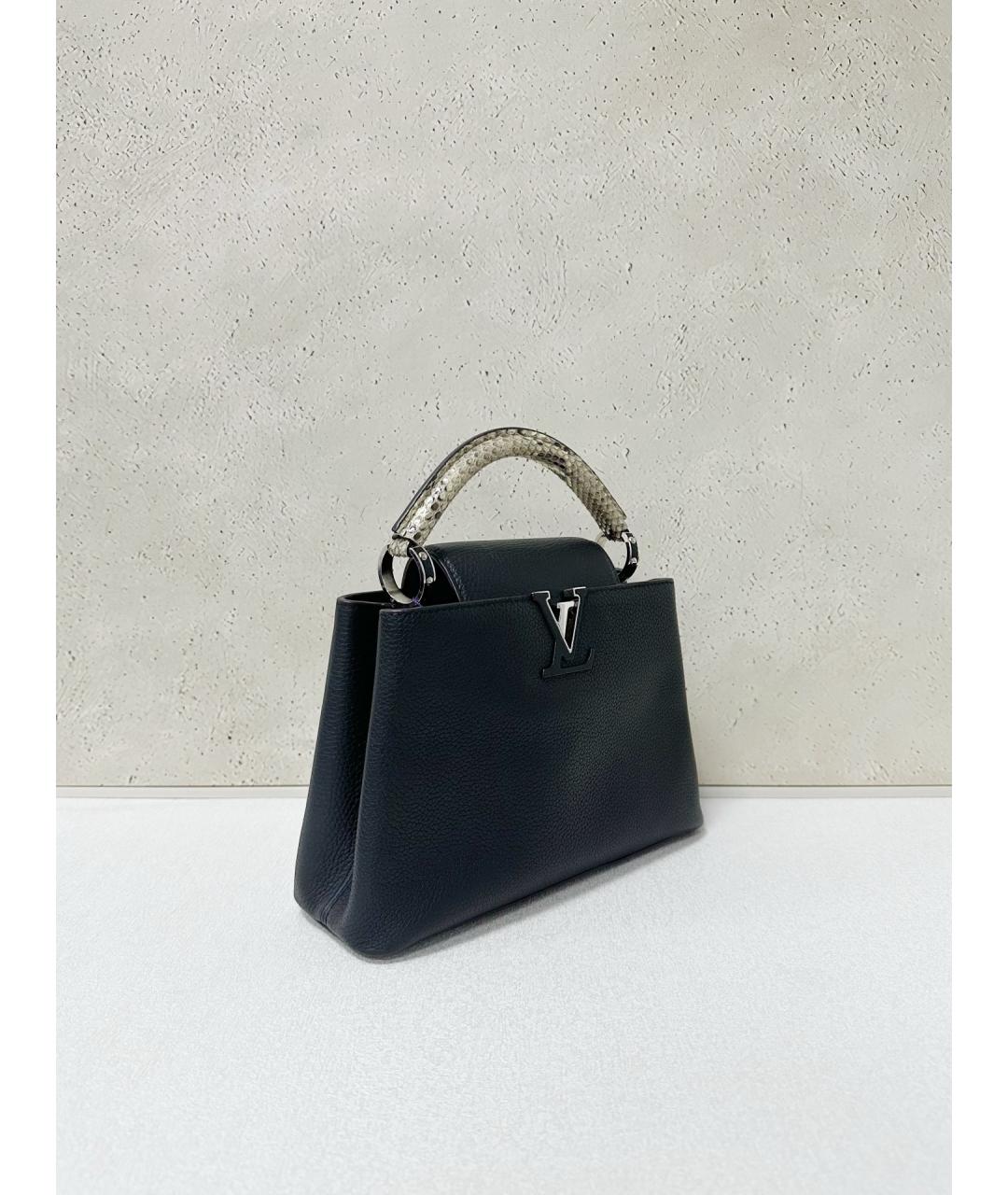 LOUIS VUITTON Черная кожаная сумка тоут, фото 4