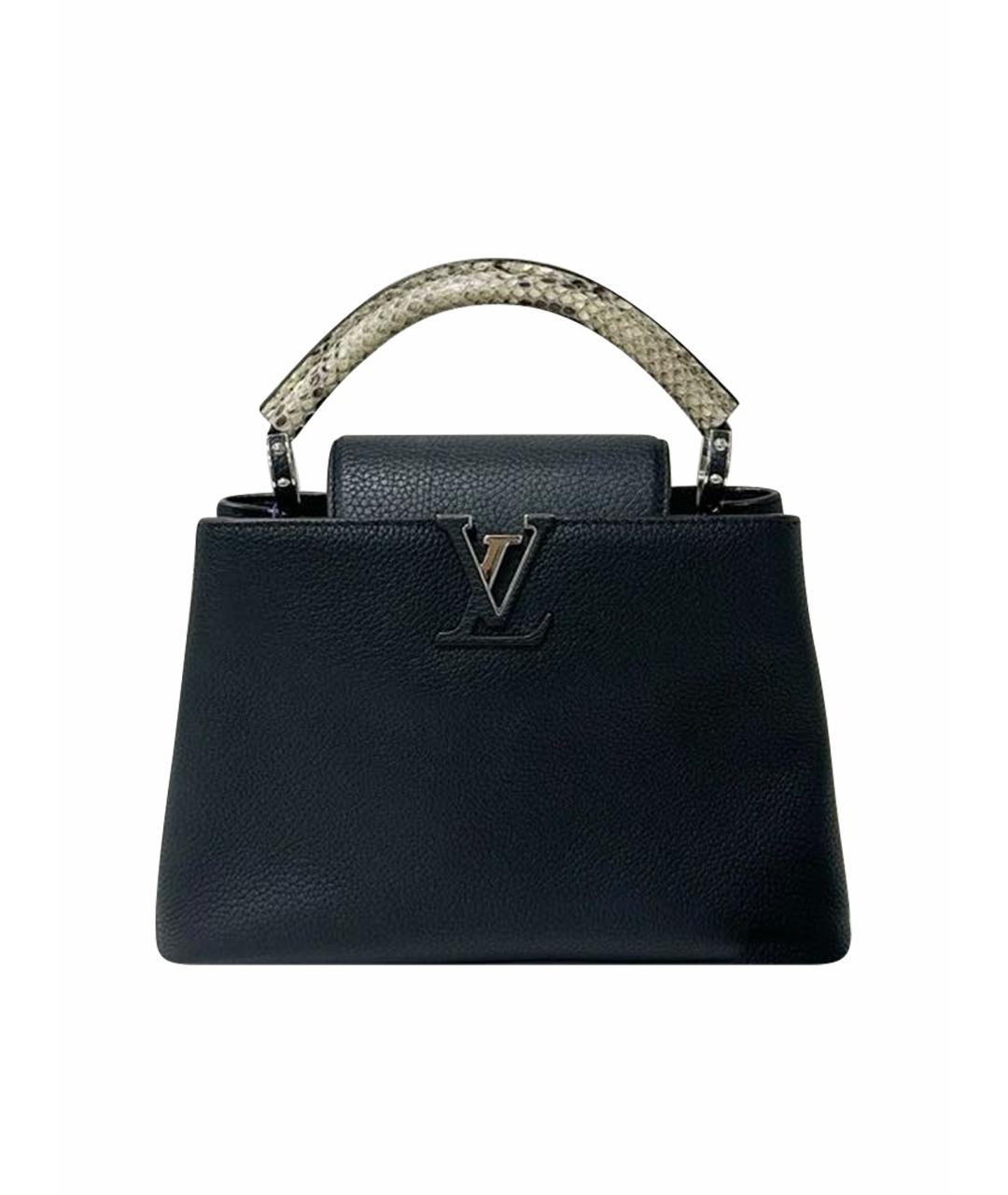 LOUIS VUITTON Черная кожаная сумка тоут, фото 1