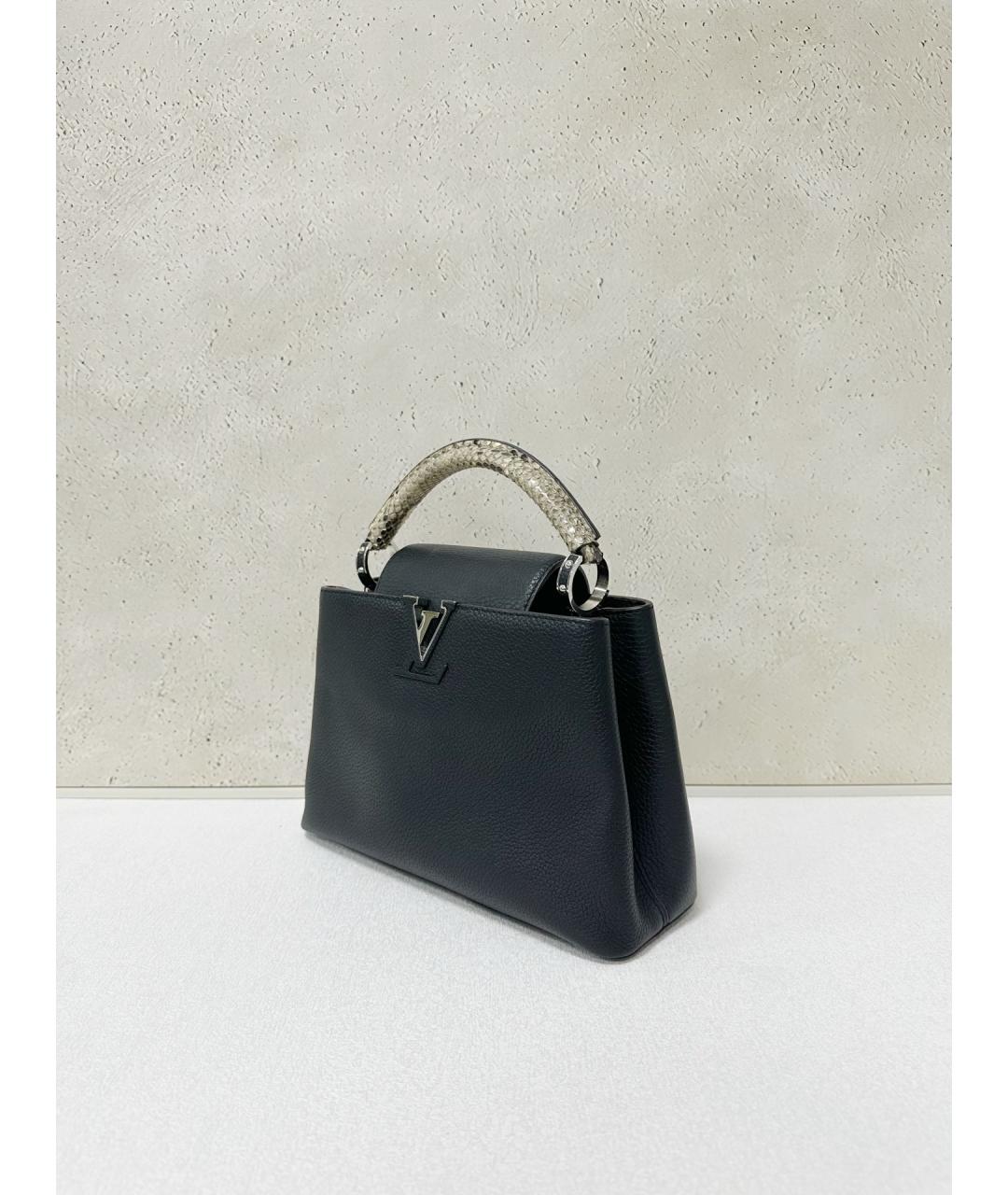LOUIS VUITTON Черная кожаная сумка тоут, фото 3