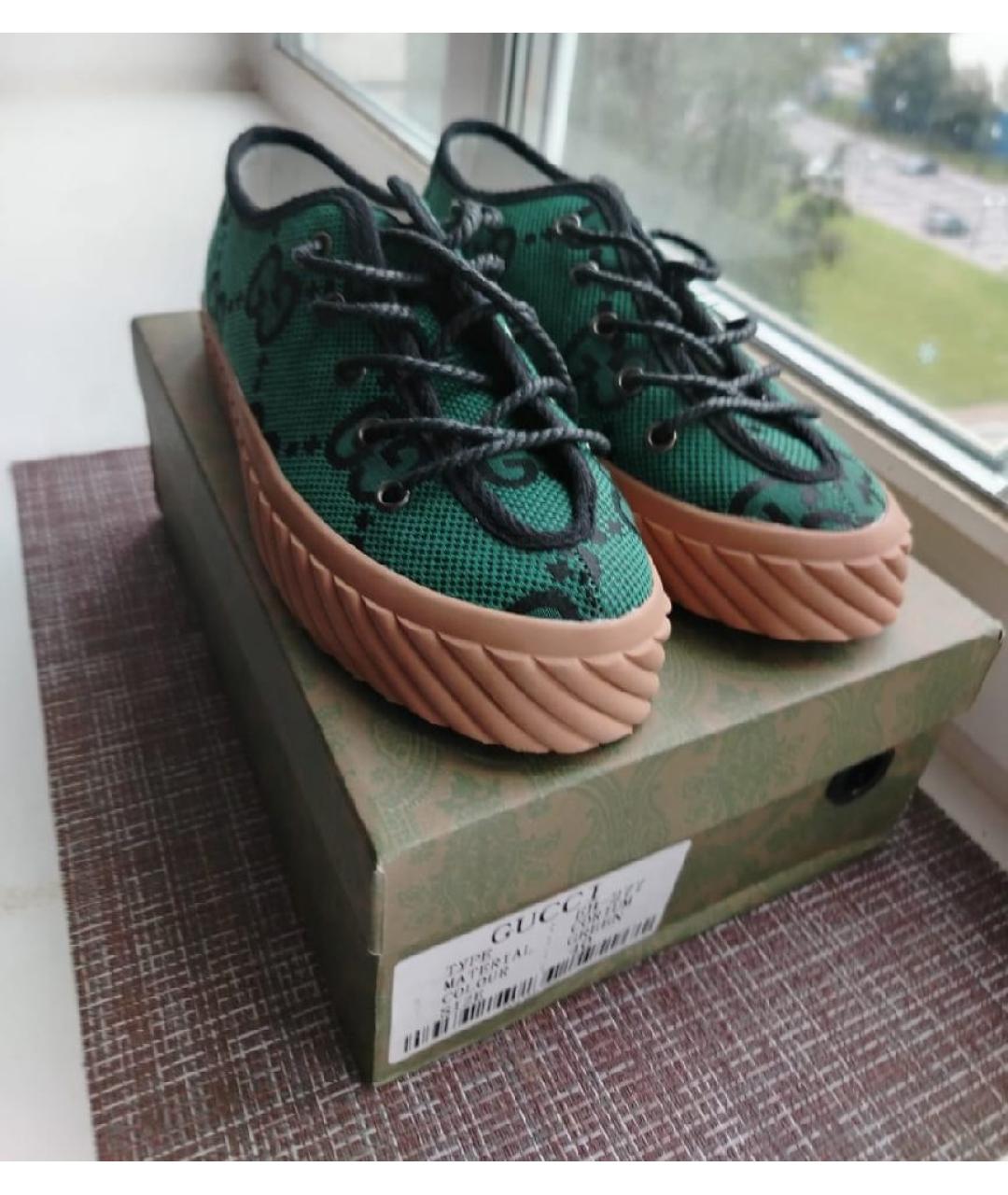 GUCCI Зеленые кеды, фото 2
