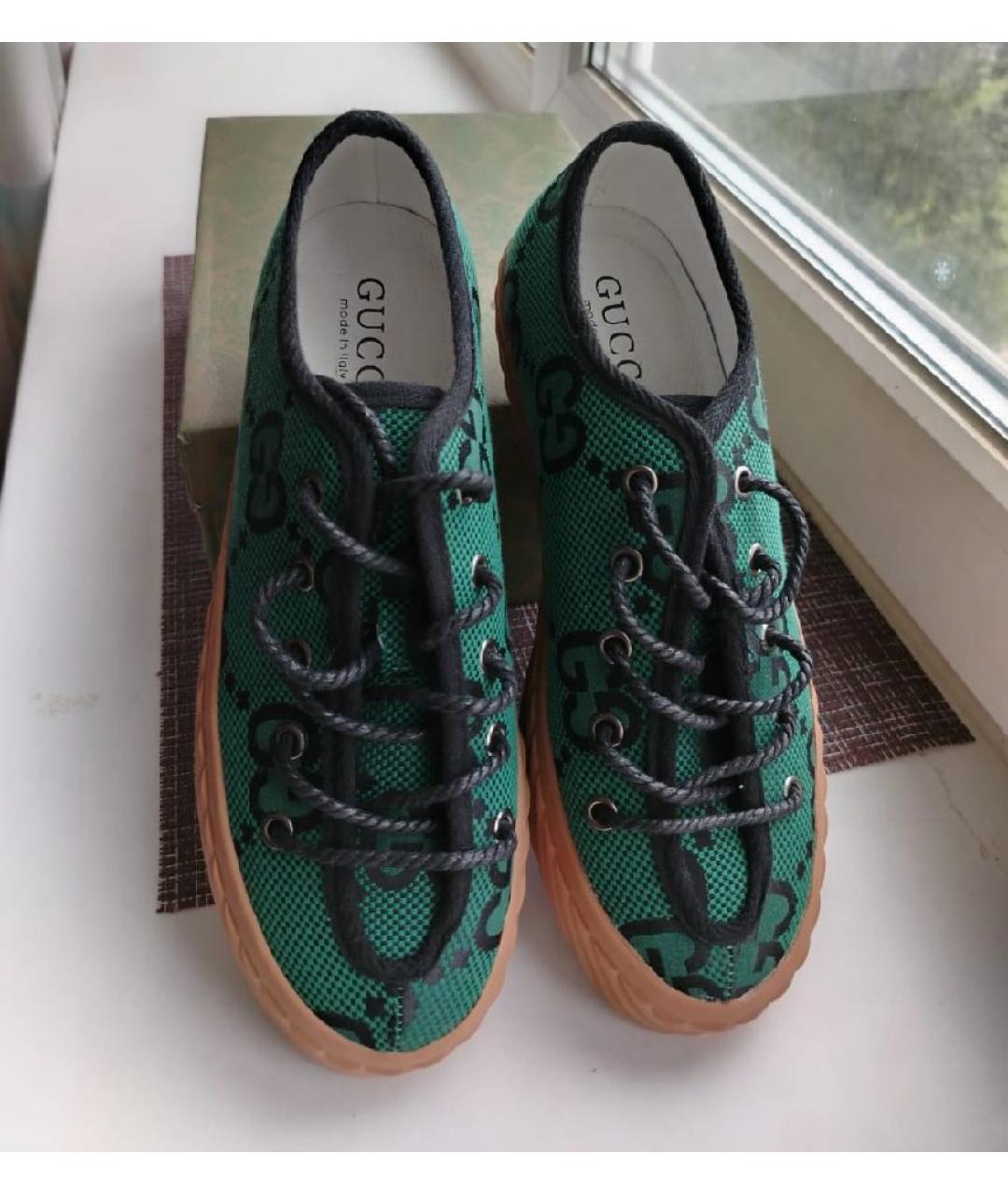 GUCCI Зеленые кеды, фото 3
