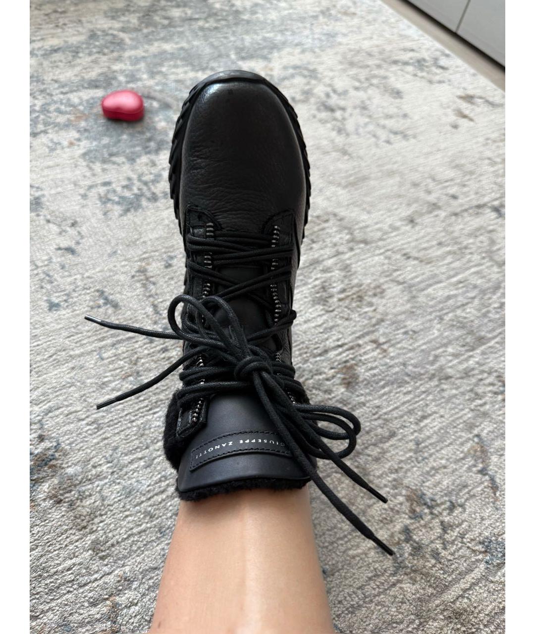 GIUSEPPE ZANOTTI DESIGN Черные кожаные ботинки, фото 2