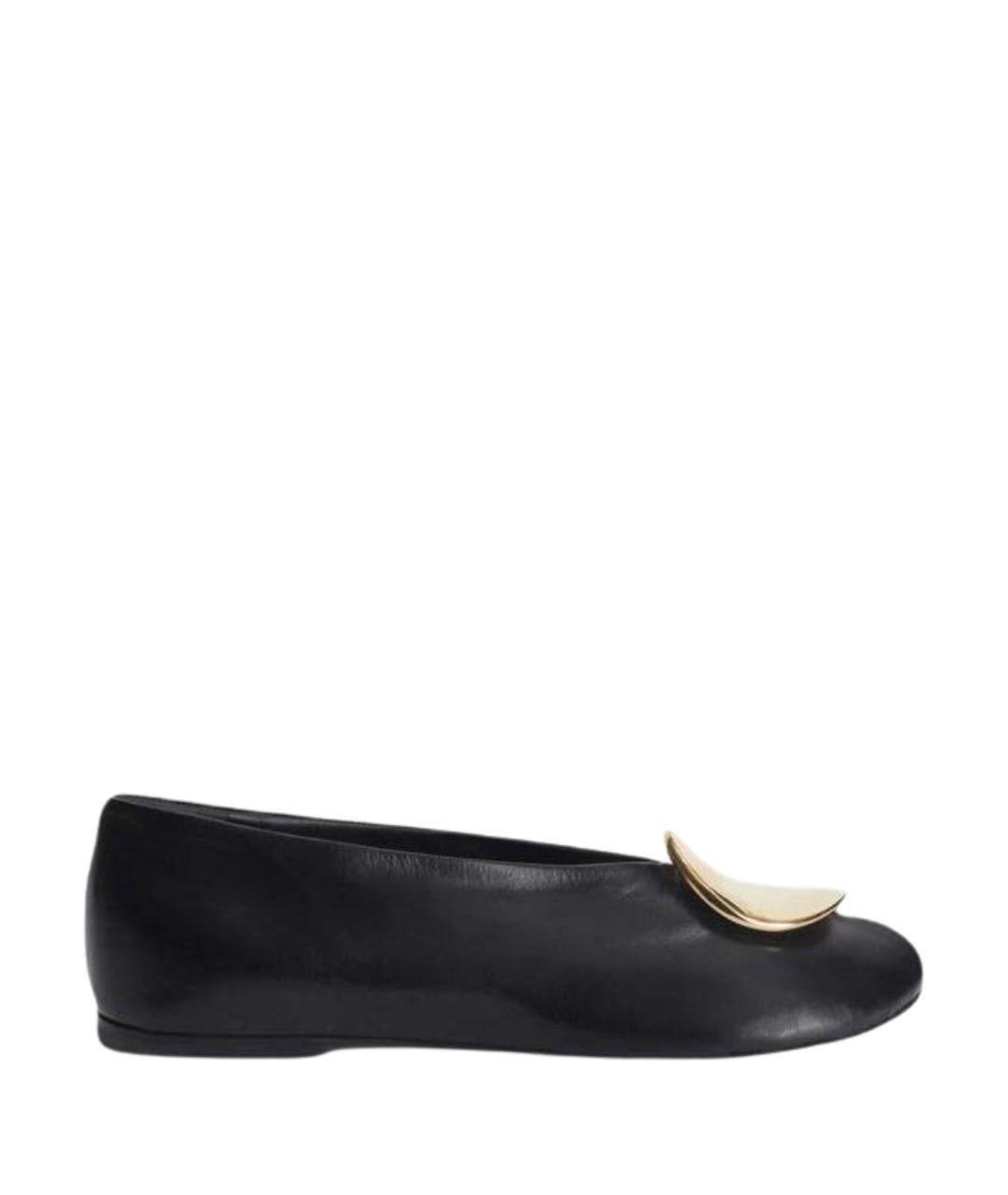 JIL SANDER Черные кожаные балетки, фото 4