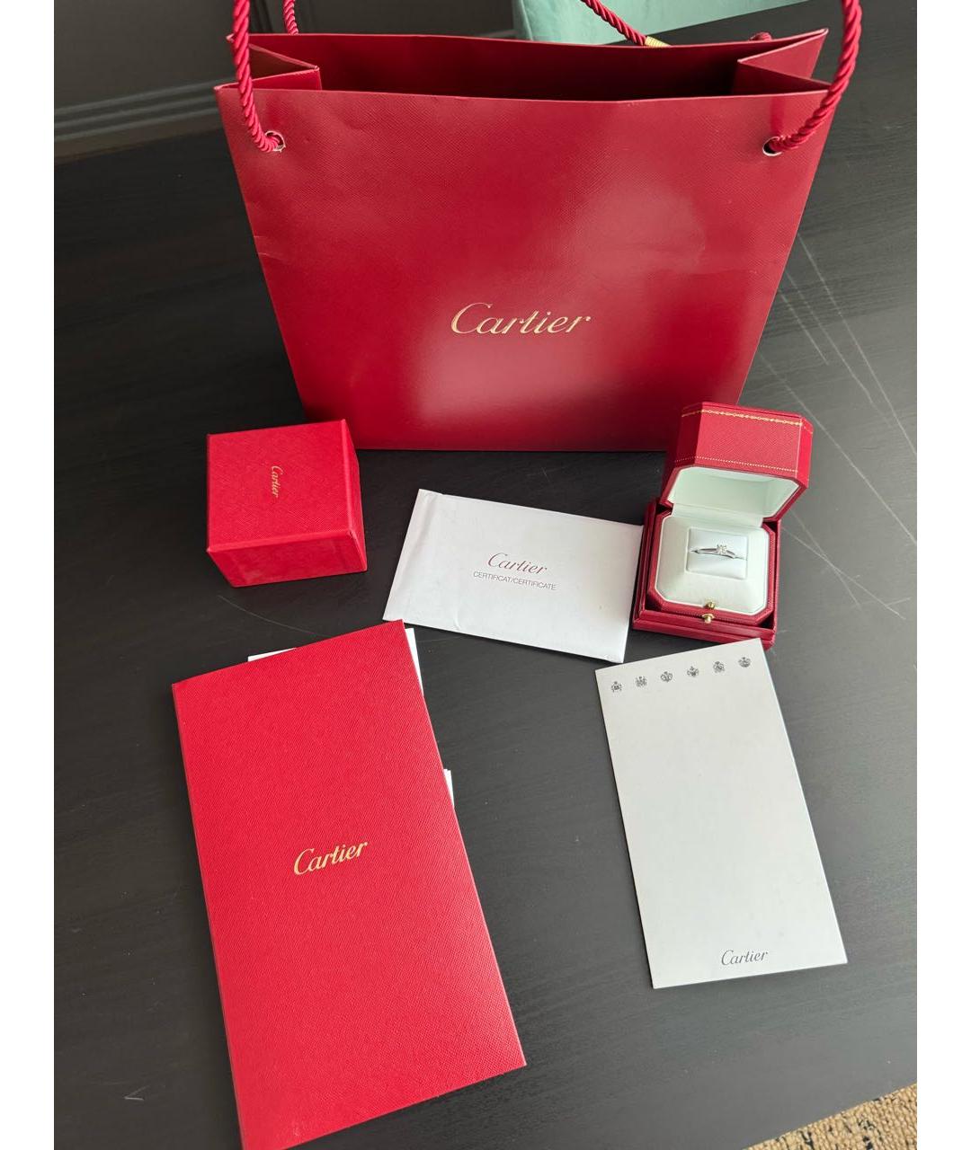 CARTIER Белое платиновое кольцо, фото 6