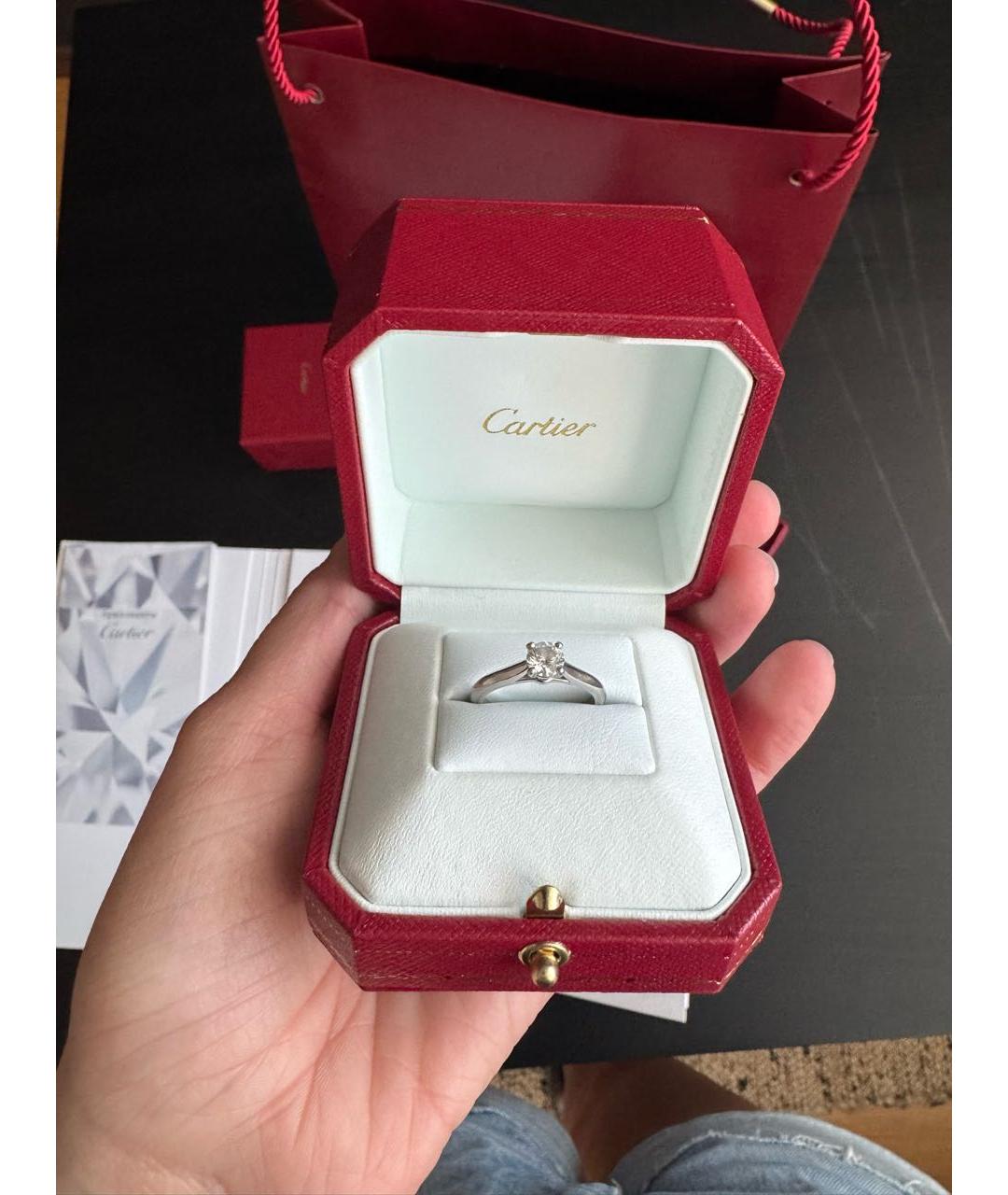 CARTIER Белое платиновое кольцо, фото 4