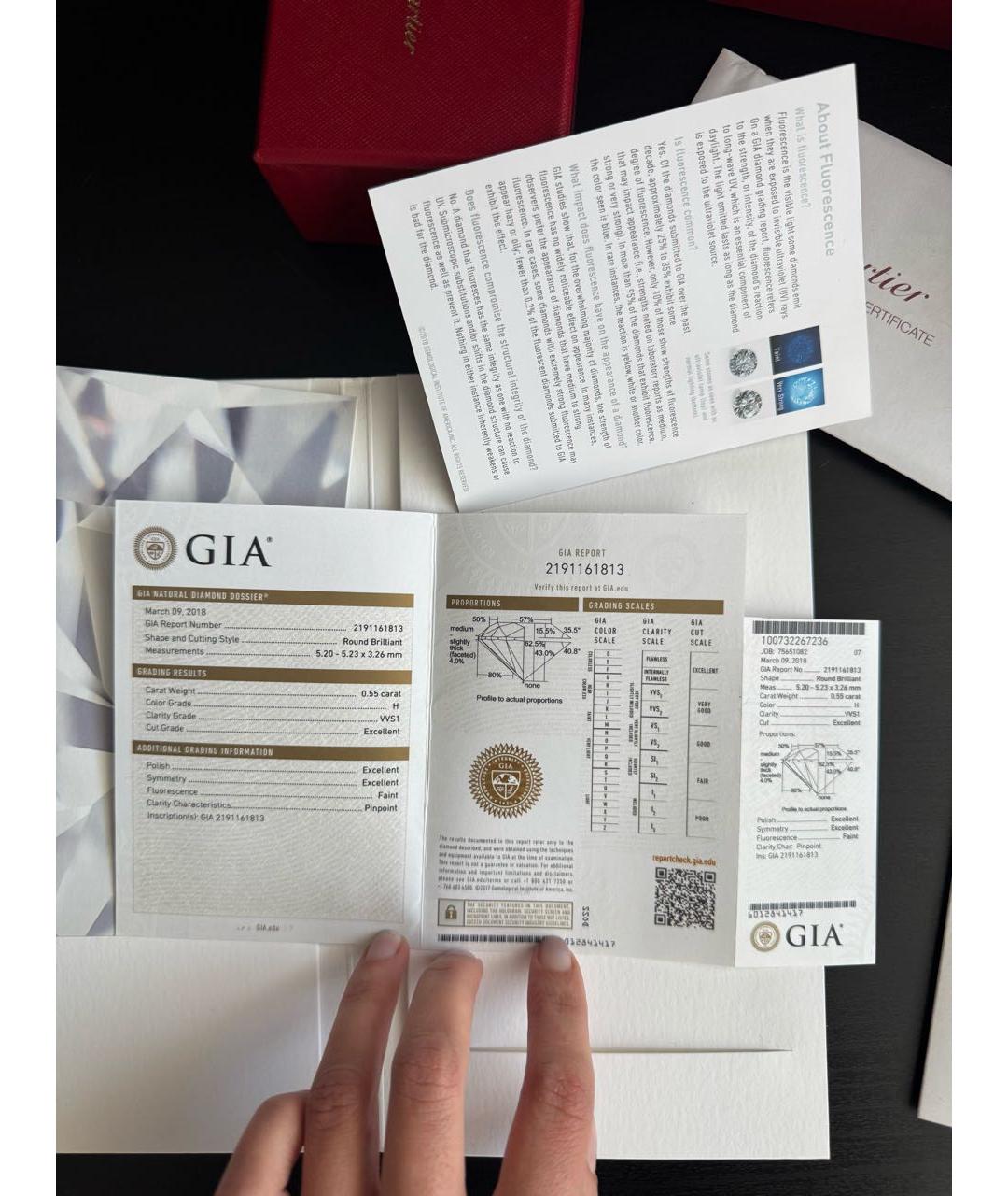 CARTIER Белое платиновое кольцо, фото 7