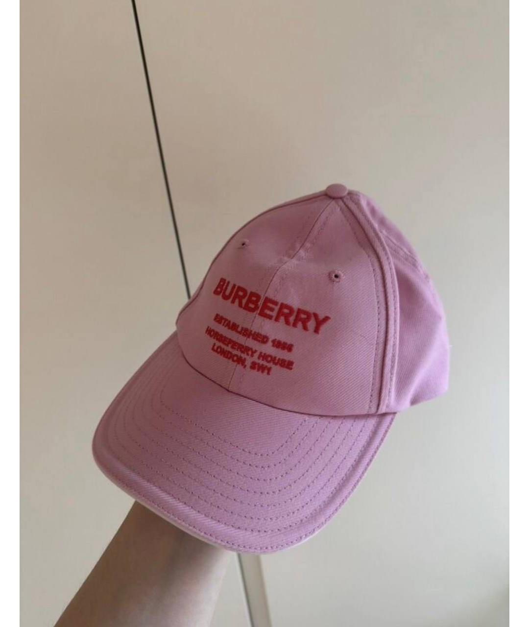 BURBERRY Розовая хлопковая кепка, фото 4
