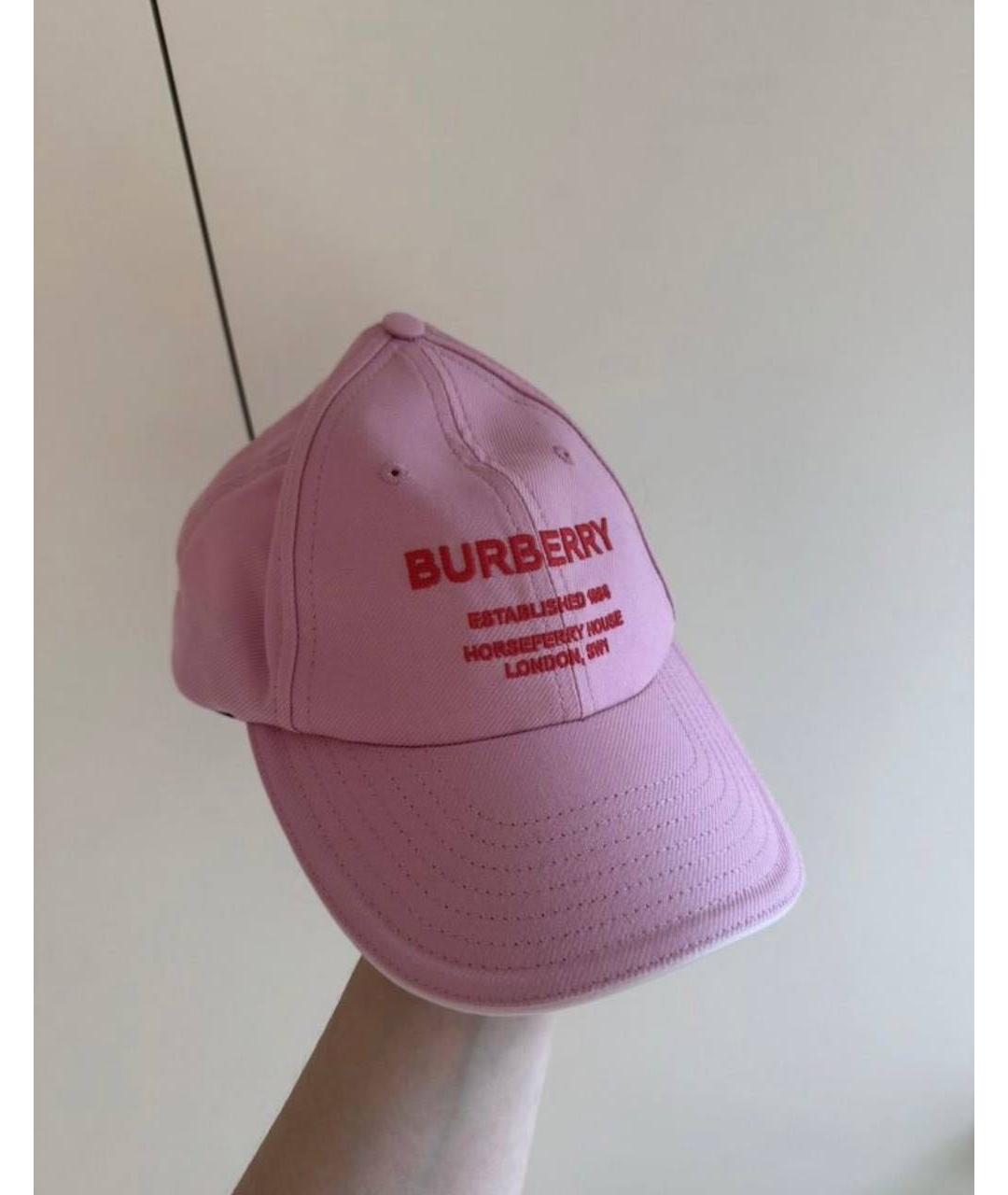 BURBERRY Розовая хлопковая кепка, фото 2