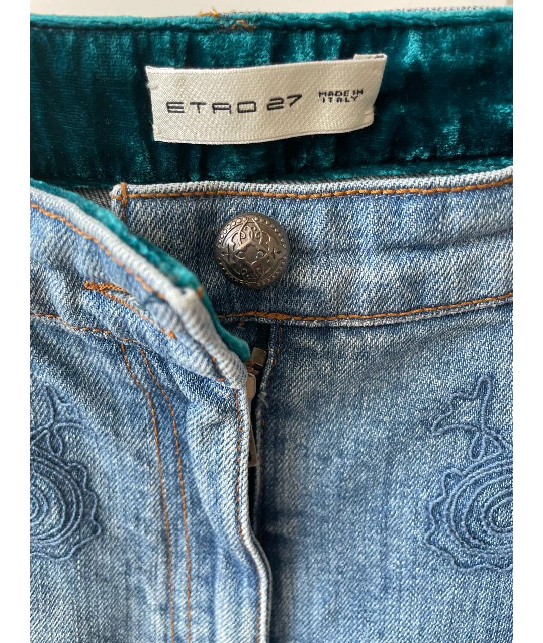 ETRO Голубые хлопковые прямые джинсы, фото 6