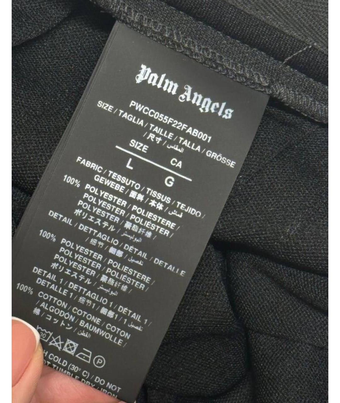 PALM ANGELS Черная хлопковая юбка мини, фото 3