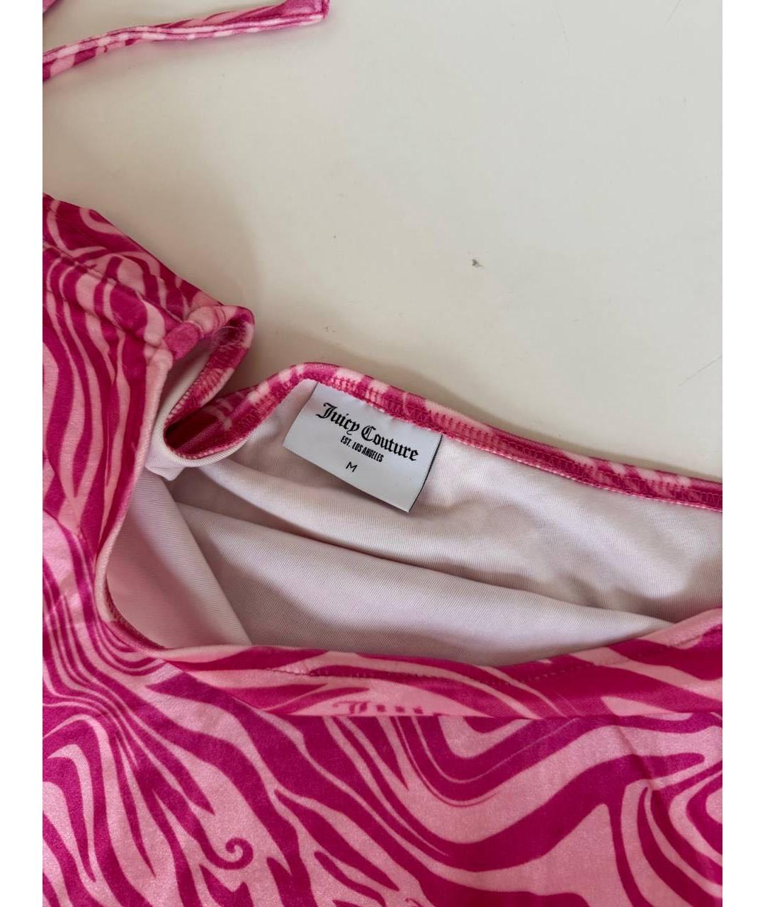 JUICY COUTURE Розовое велюровое повседневное платье, фото 2