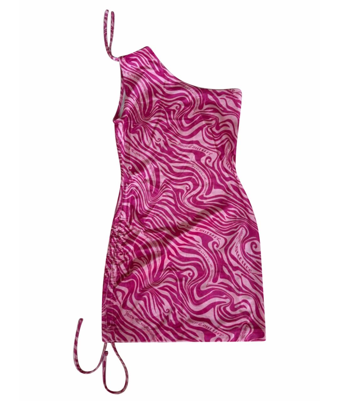 JUICY COUTURE Розовое велюровое повседневное платье, фото 5