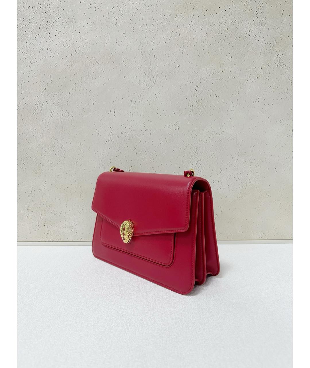 BVLGARI Красная кожаная сумка тоут, фото 3