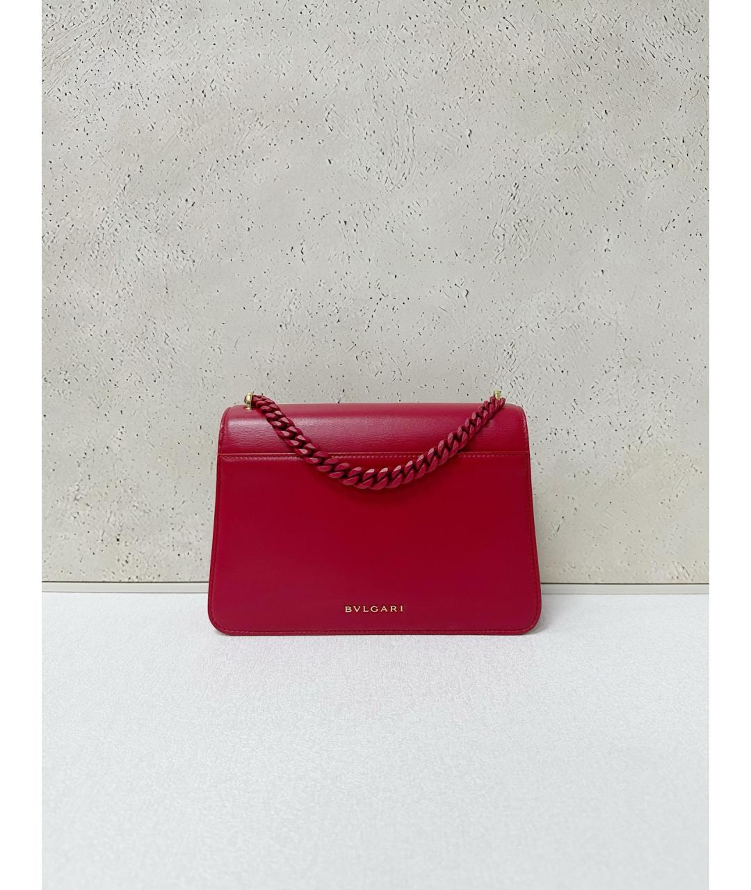 BVLGARI Красная кожаная сумка тоут, фото 2