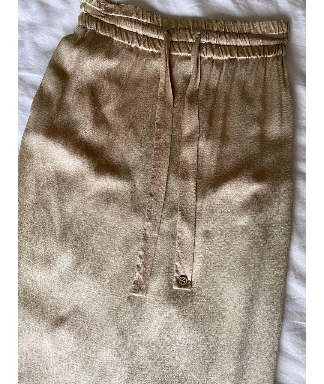 GUCCI Бежевая шелковая юбка макси, фото 4