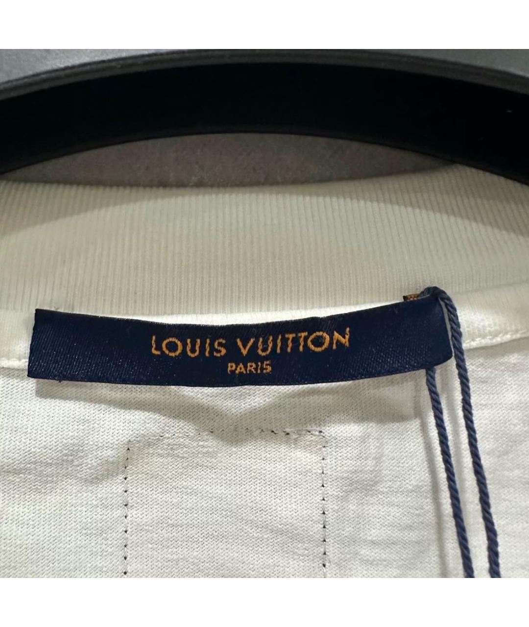 LOUIS VUITTON Белая хлопковая футболка, фото 4